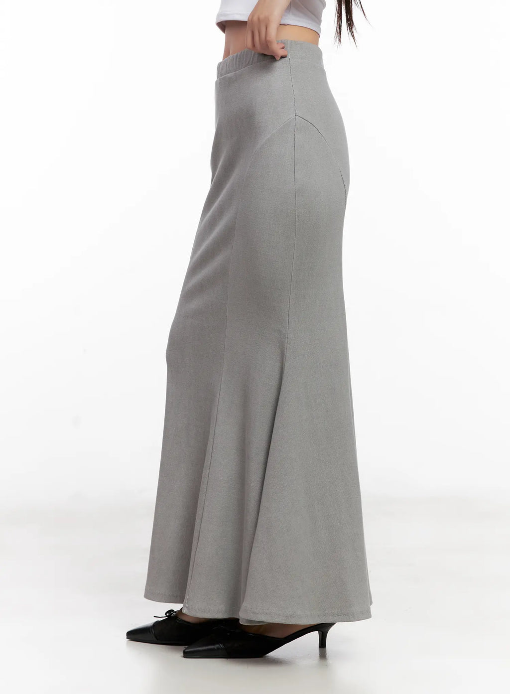 Grey Bodycon Maxi Skirt CL518