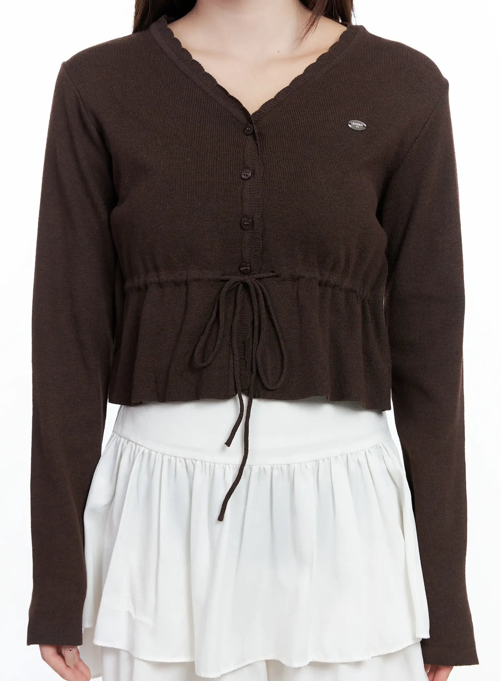 V-Neck Lace Strap Cardigan CS501