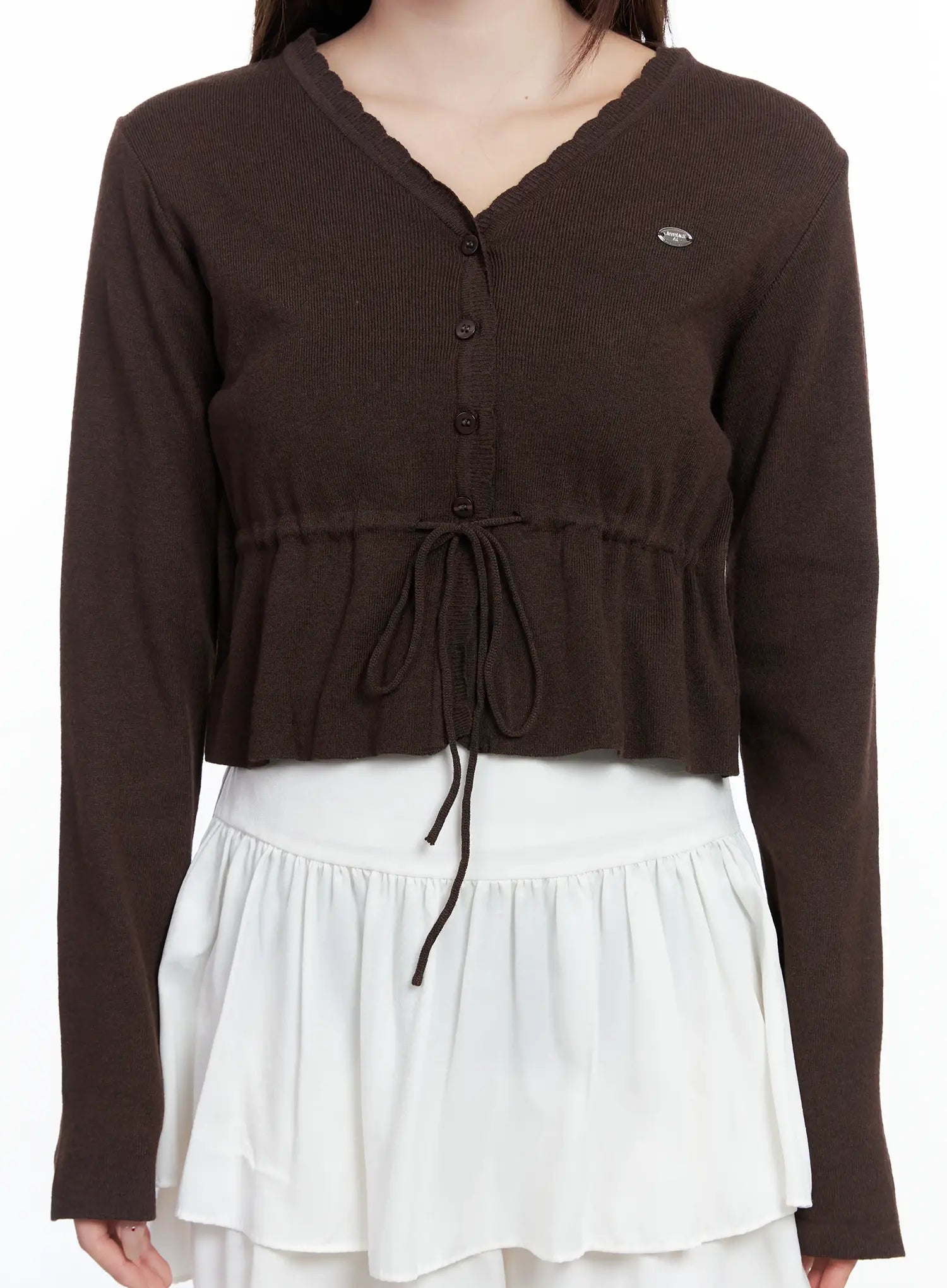 V-Neck Lace Strap Cardigan CS501