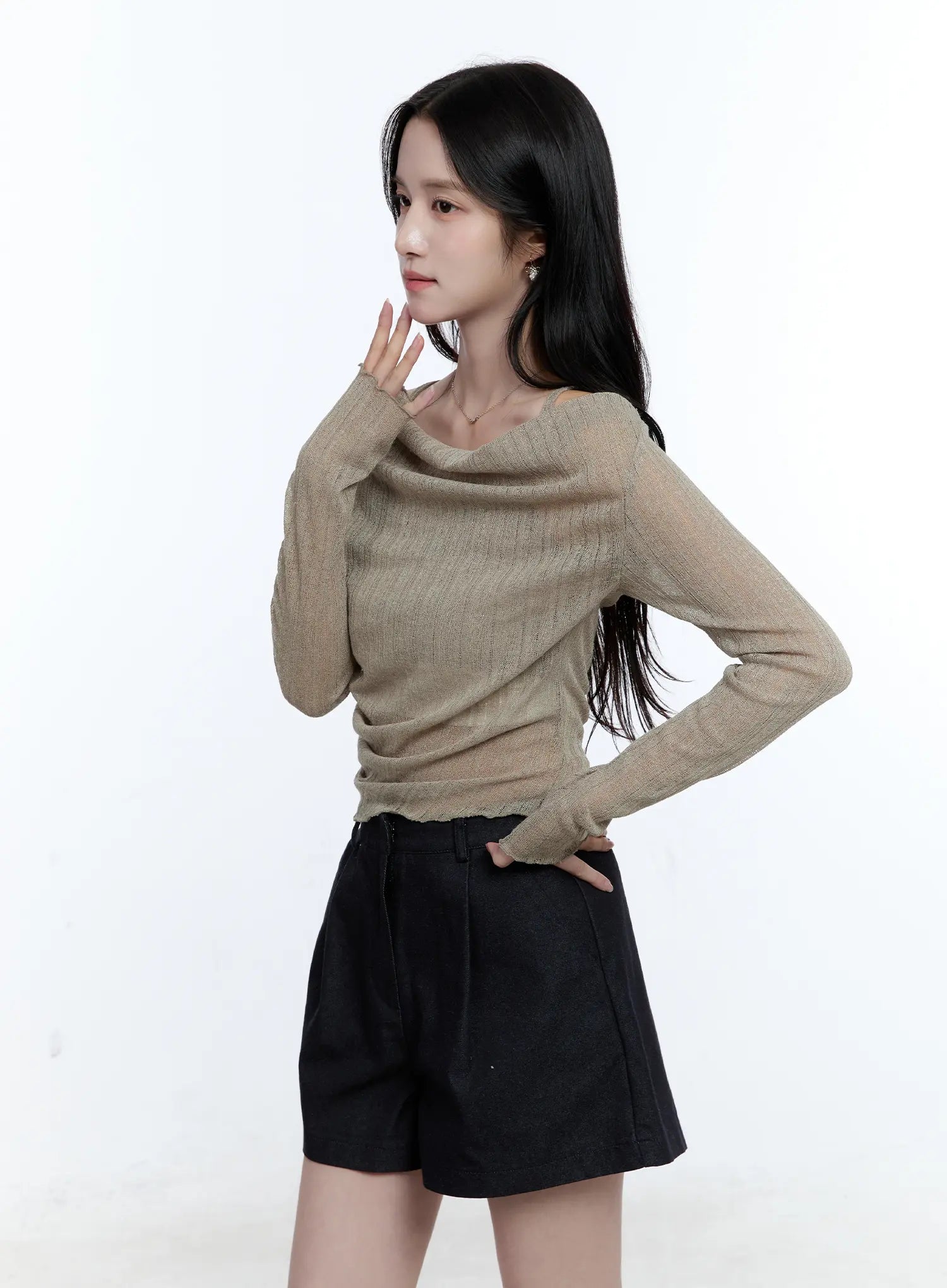 Mesh Knit Off-Shoulder and Cami Set CG513