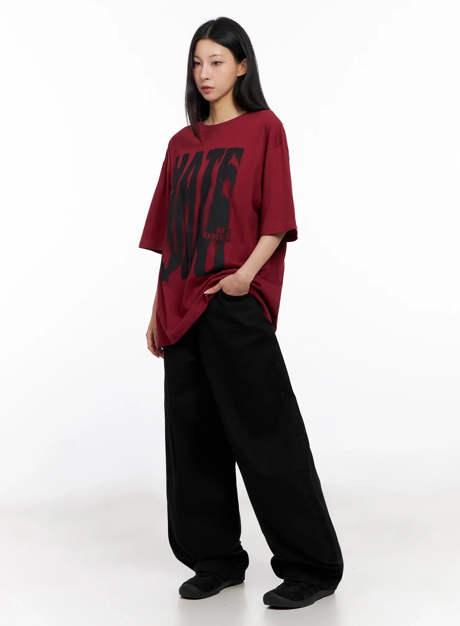 Oversized Graphic Print Tee IG508