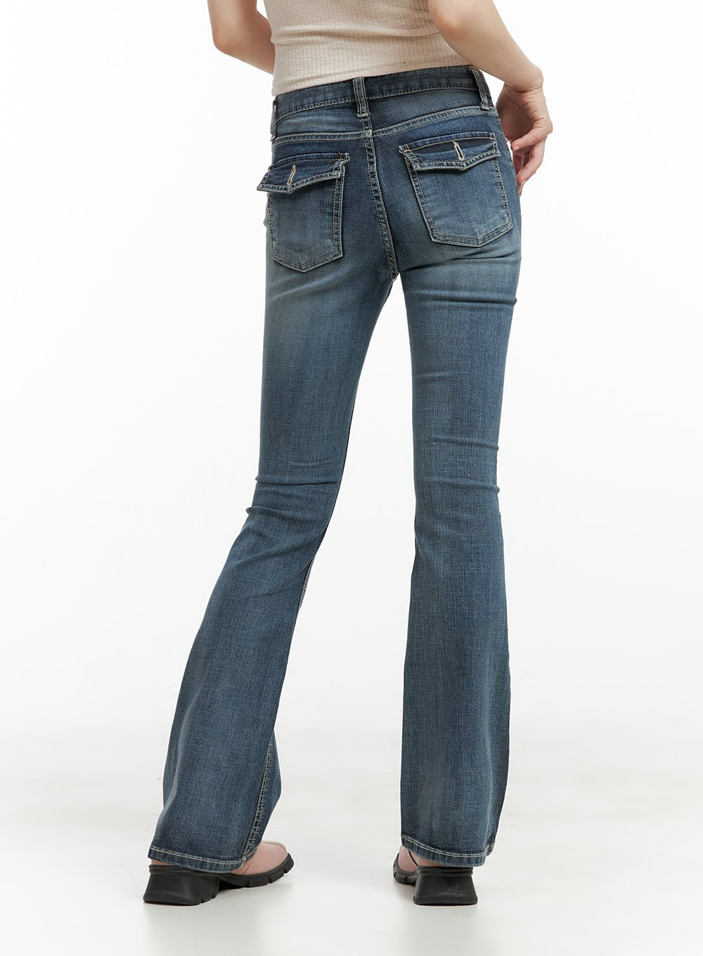 Tight Fit Low Waist Bootcut Jeans CL403