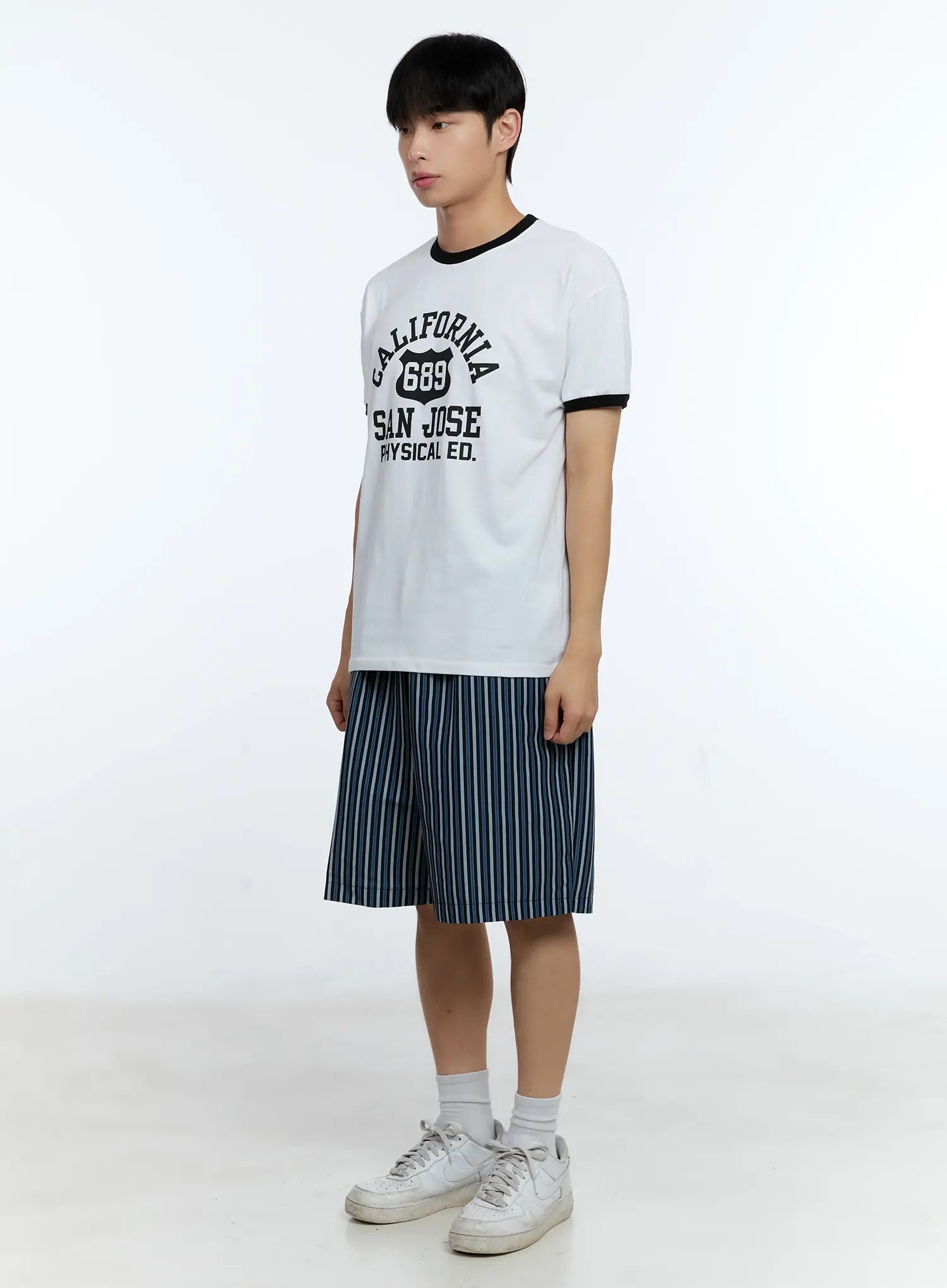 Men's Striped Straight-Leg Shorts IG515