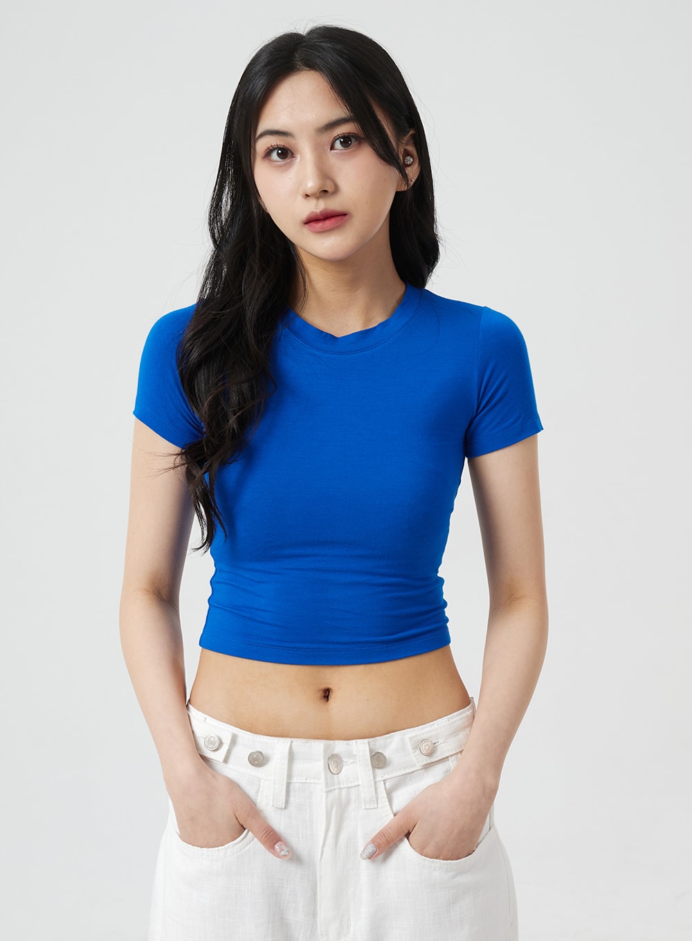 Slim Fit Crop Short Sleeve Tee BM304