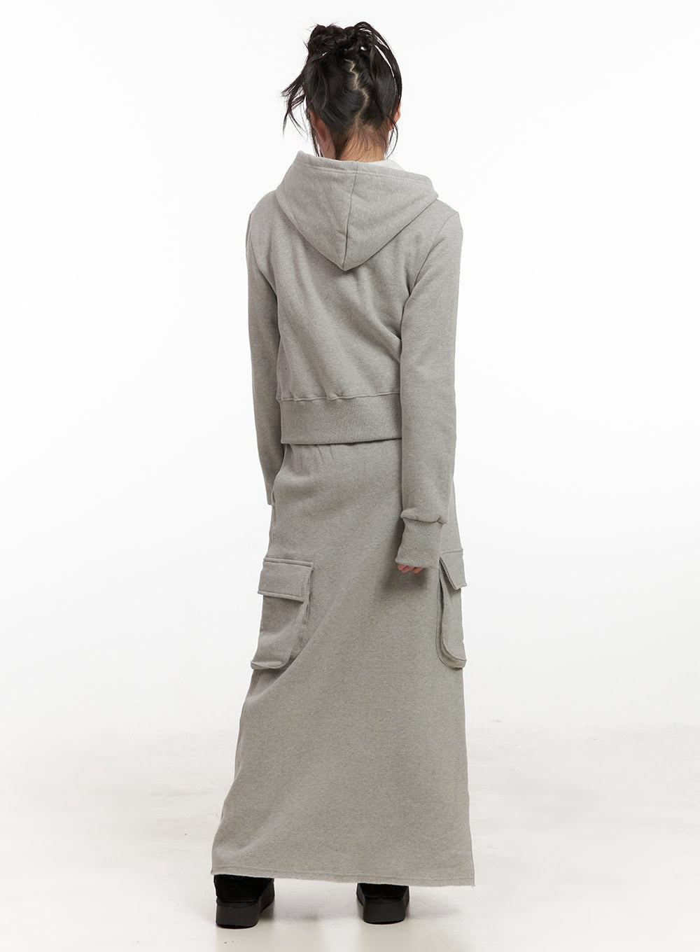 Long Sleeve Zip-Up Cropped Hoodie CJ506