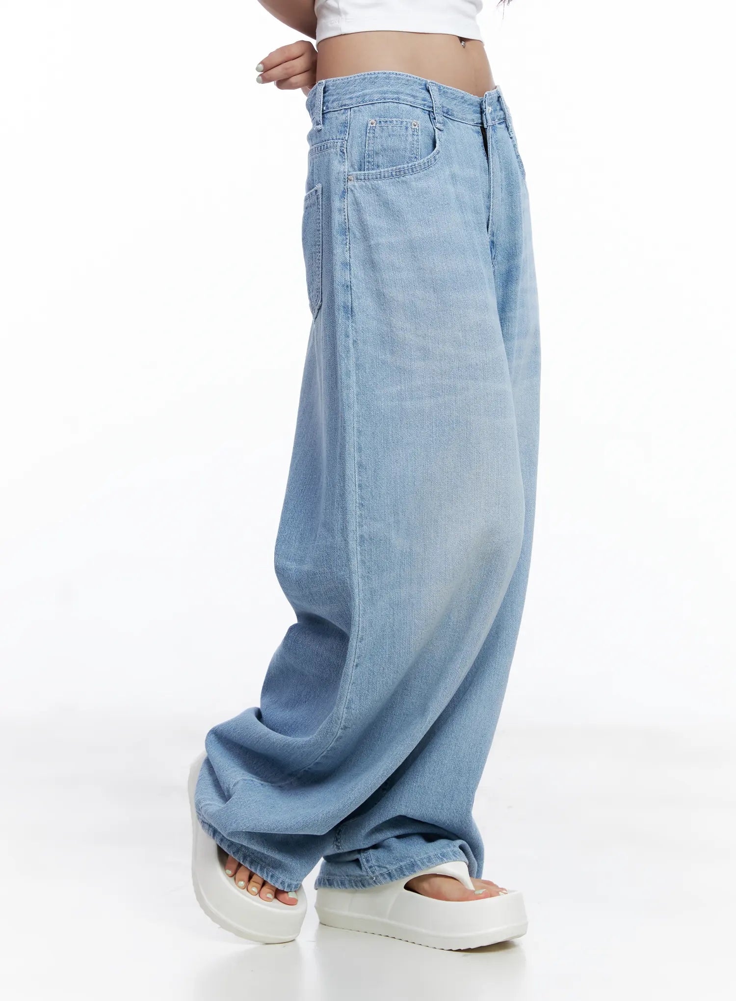 Hyoyeon Washed Balloon Wide-Leg Summer Denim Jeans CL510