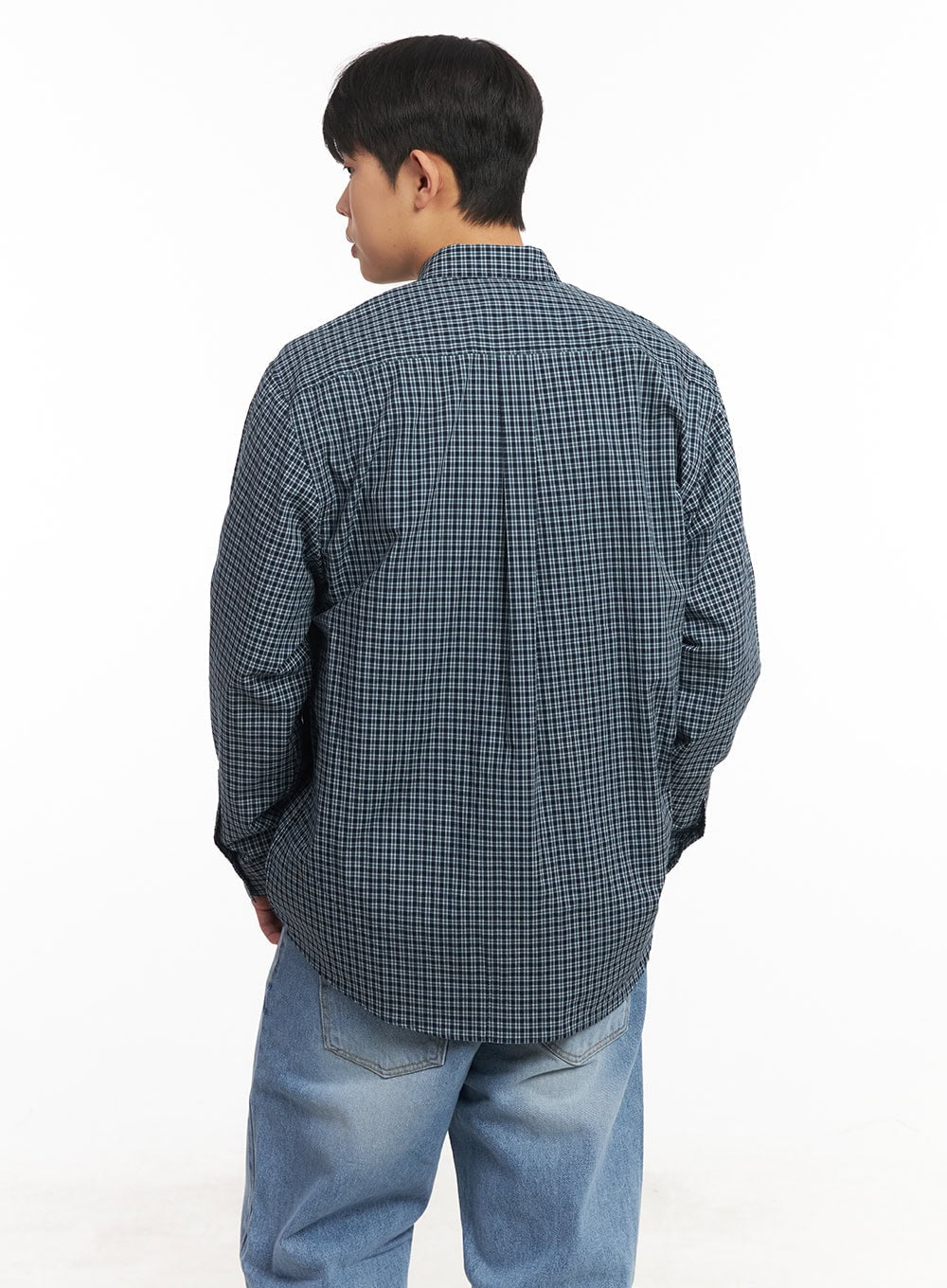 Men's Oversized Checkered Cotton Shirt IM517