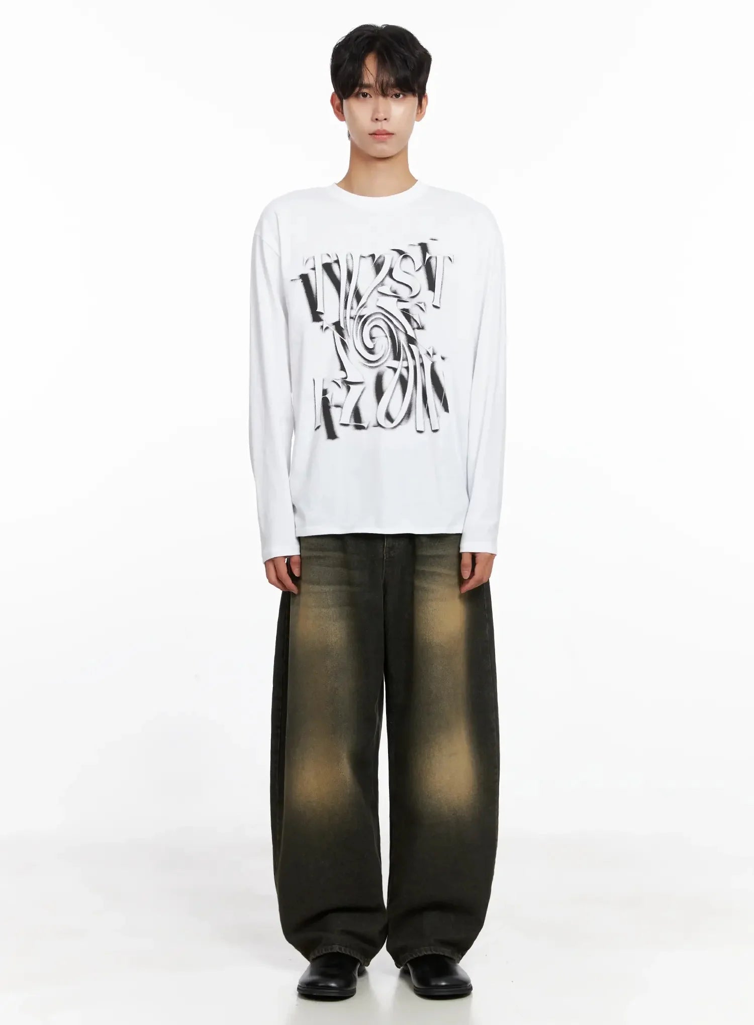 Men's Twist Graphic Long Sleeve Shirt IO516