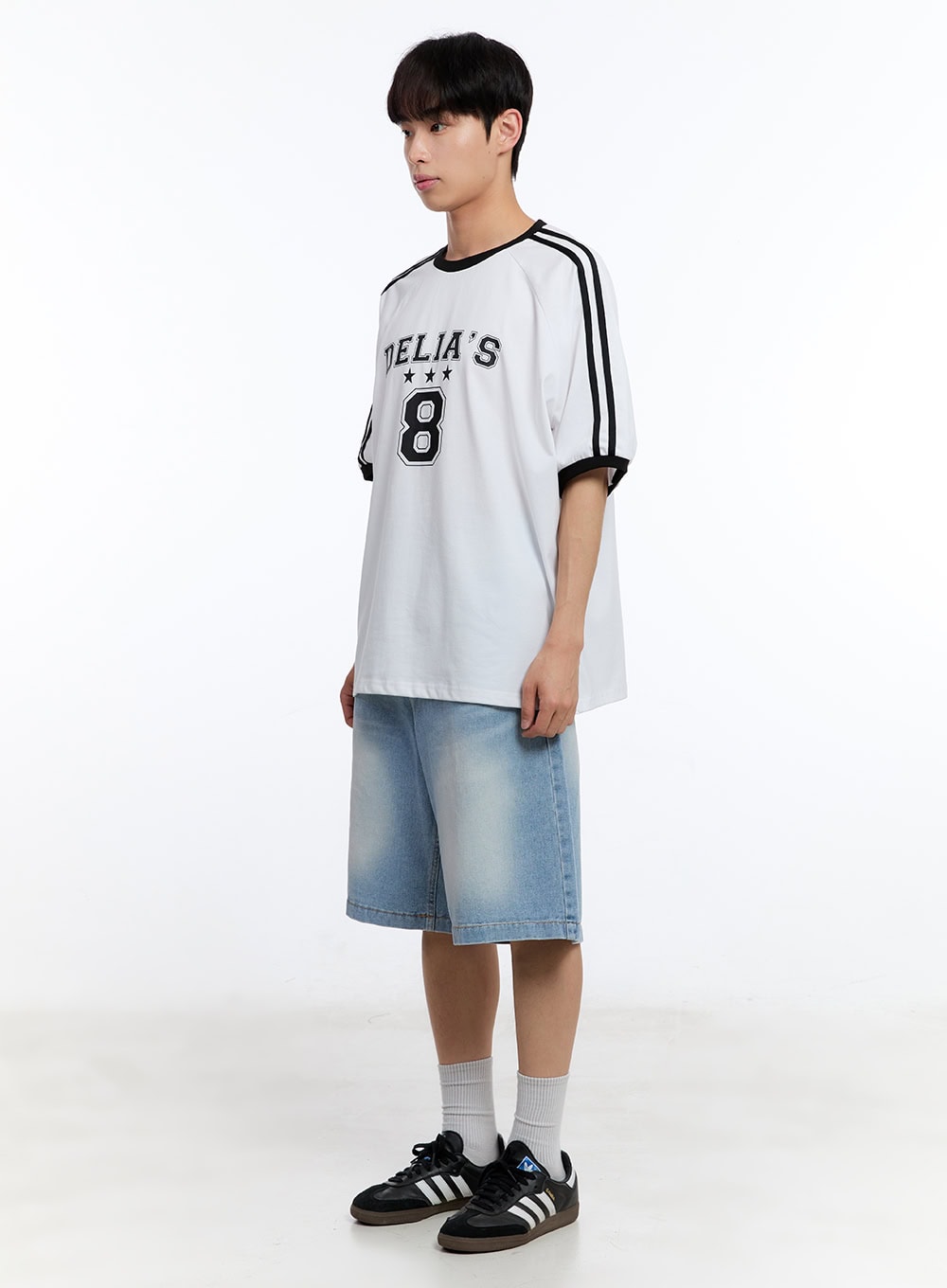 Men's Washed Wide-Leg Jorts IY529