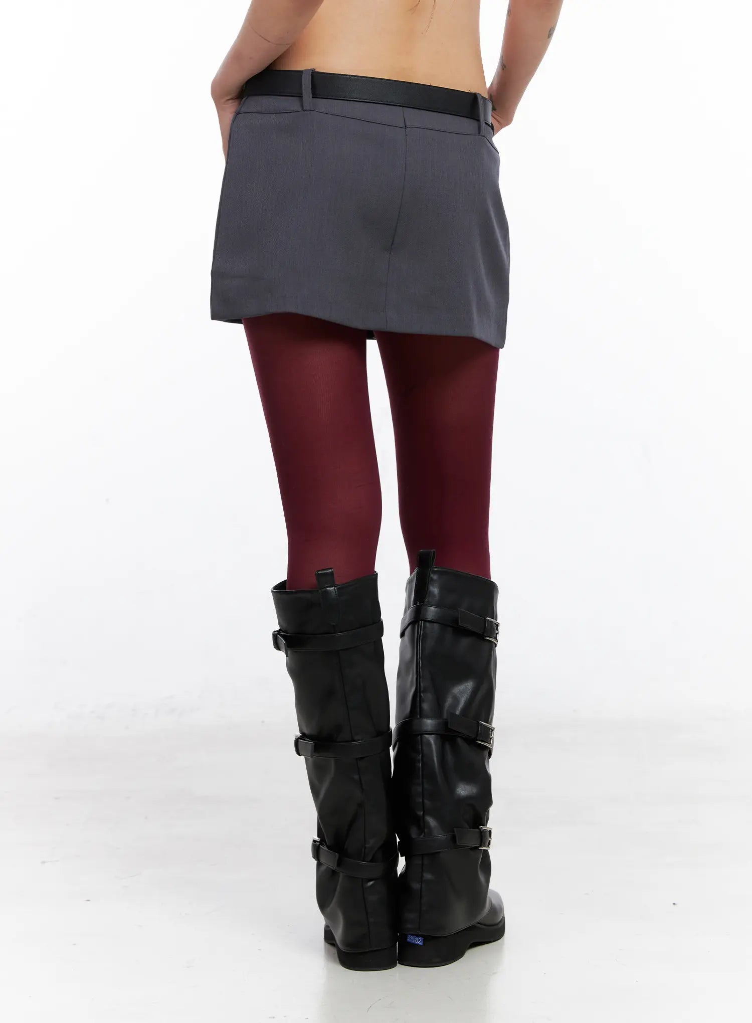 Low-Rise Belted Mini Skirt CO508