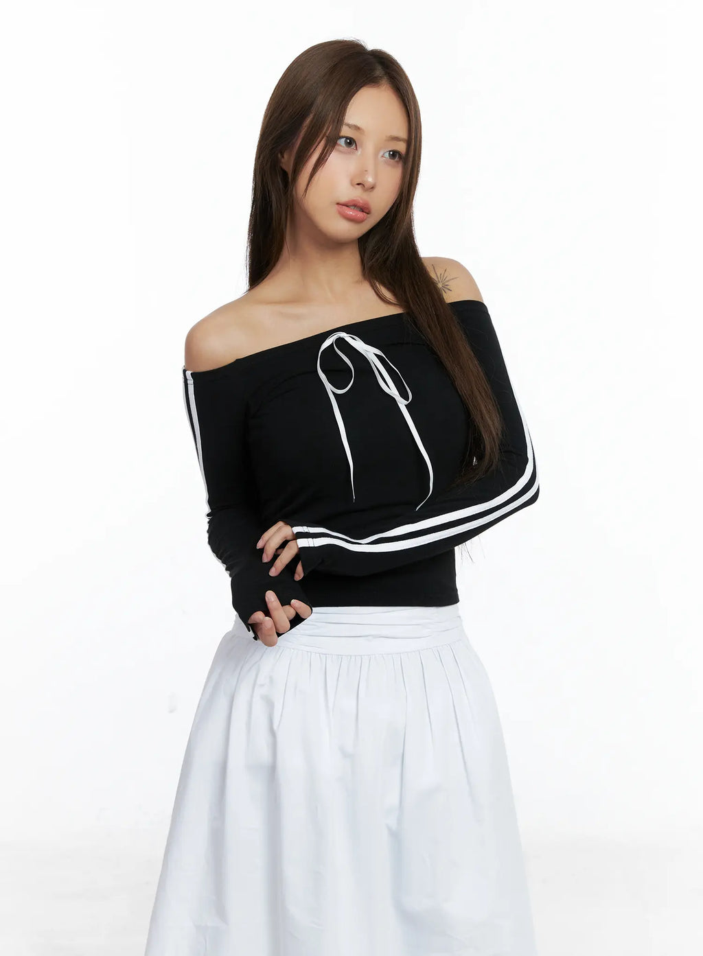 Trendy Track Stripe Long-Sleeve Top CS504