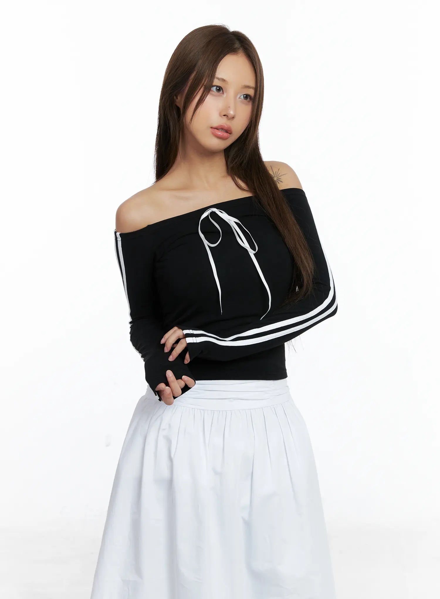 Trendy Track Stripe Long-Sleeve Top CS504