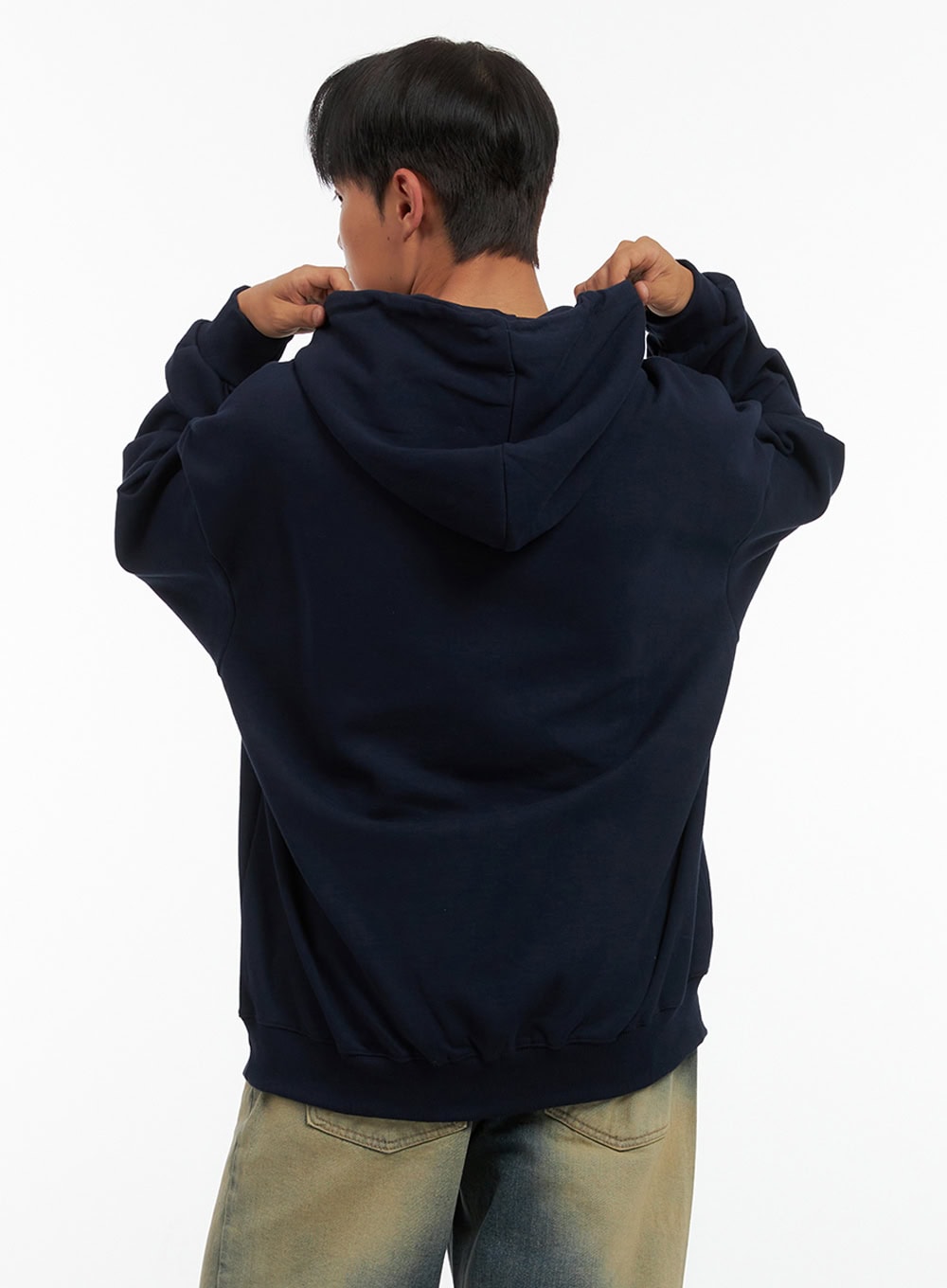 Men's Graphic Hooded Sweatshirt (Dark blue) IS420
