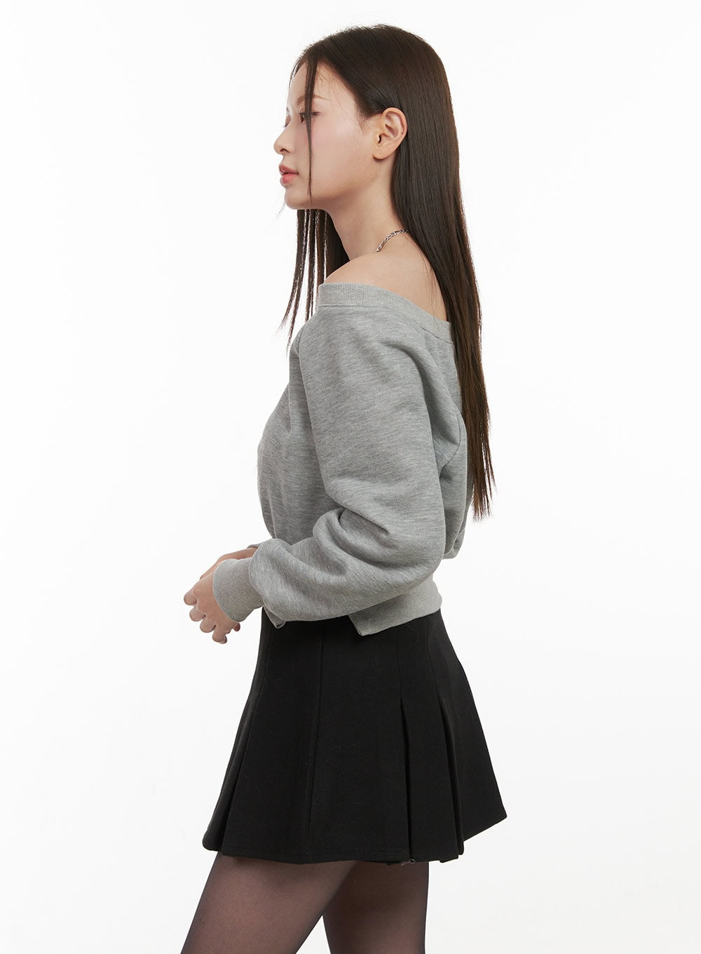 Asymmetric One-Shoulder Crop Sweatshirt OD412