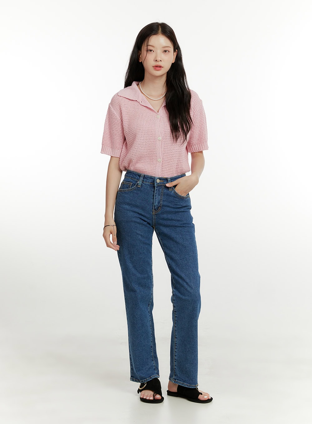 Classic Straight Leg Denim Jeans OU419