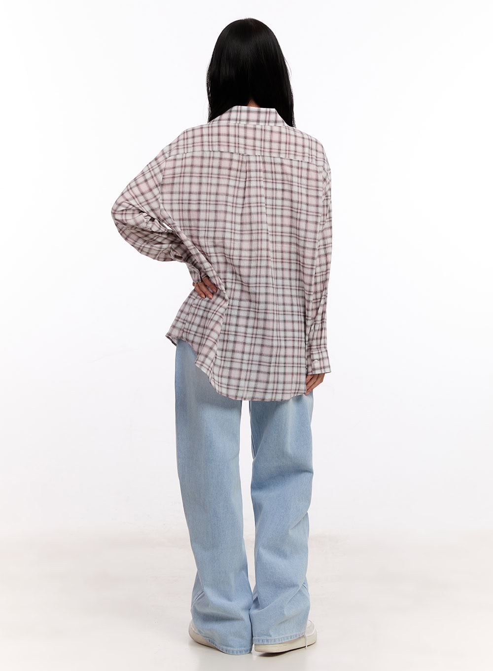 Checkered Oversize Collared Shirt CM527