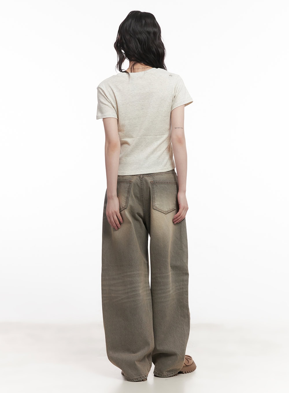 Joey Washed Wide-Leg Jeans CM528