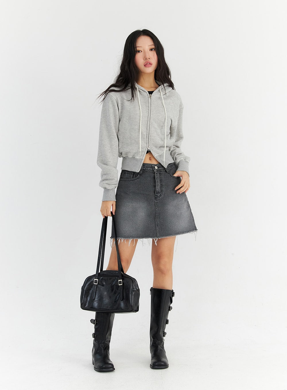 Distressed Washed Mini Skirt CN306