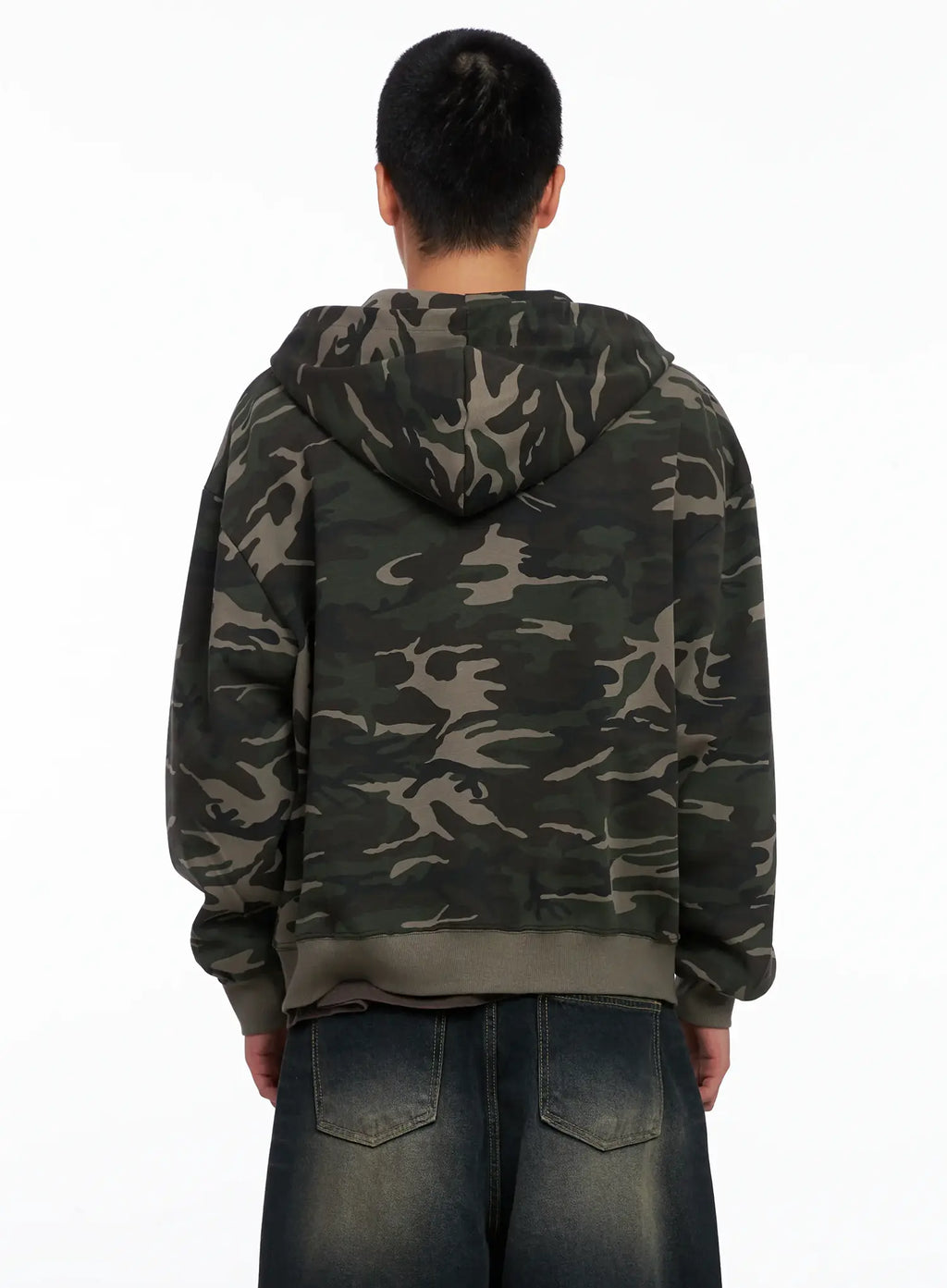 Men's Camo Graphic Hooded Zip-Up IS509