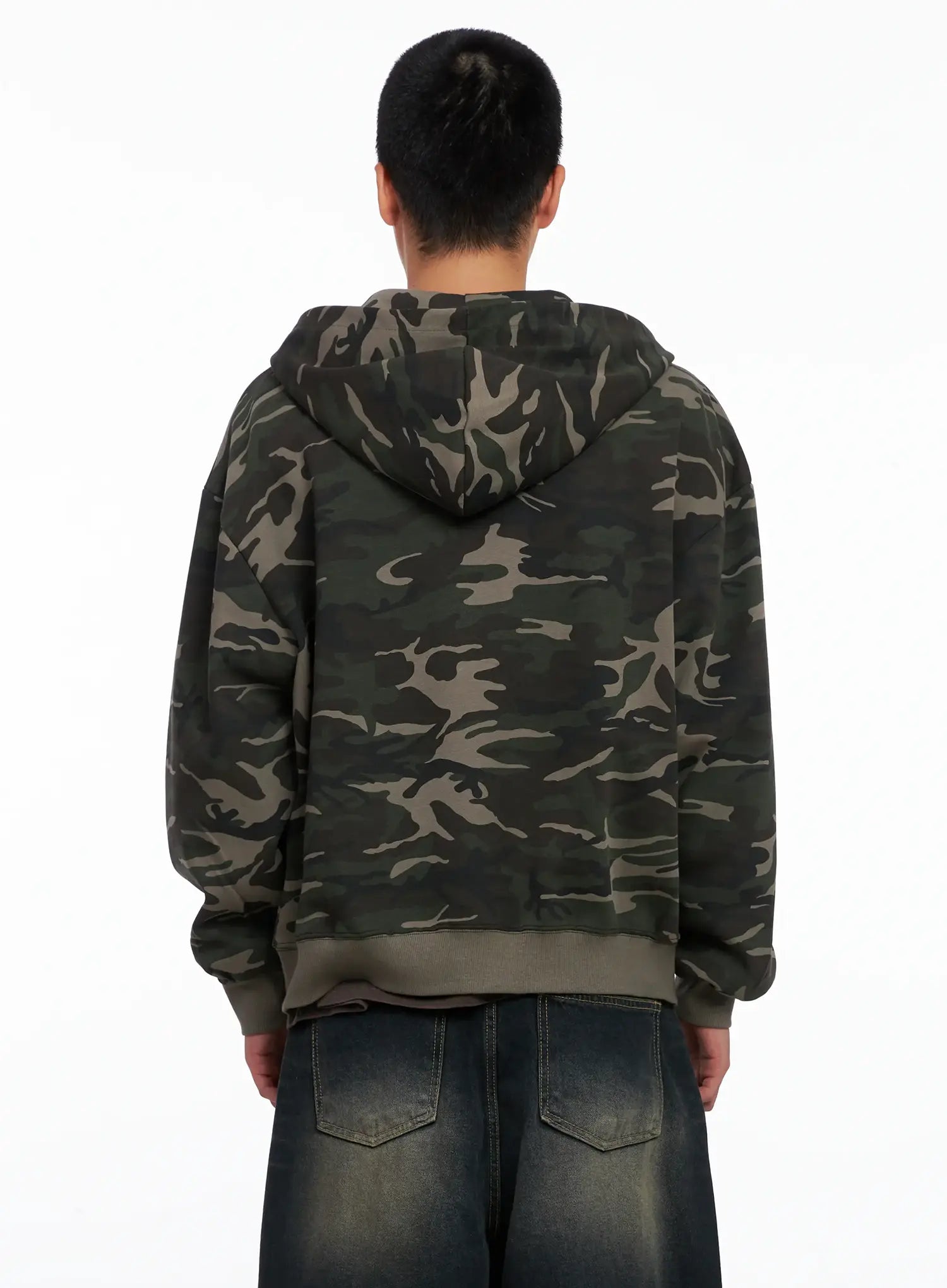 Men's Camo Graphic Hooded Zip-Up IS509