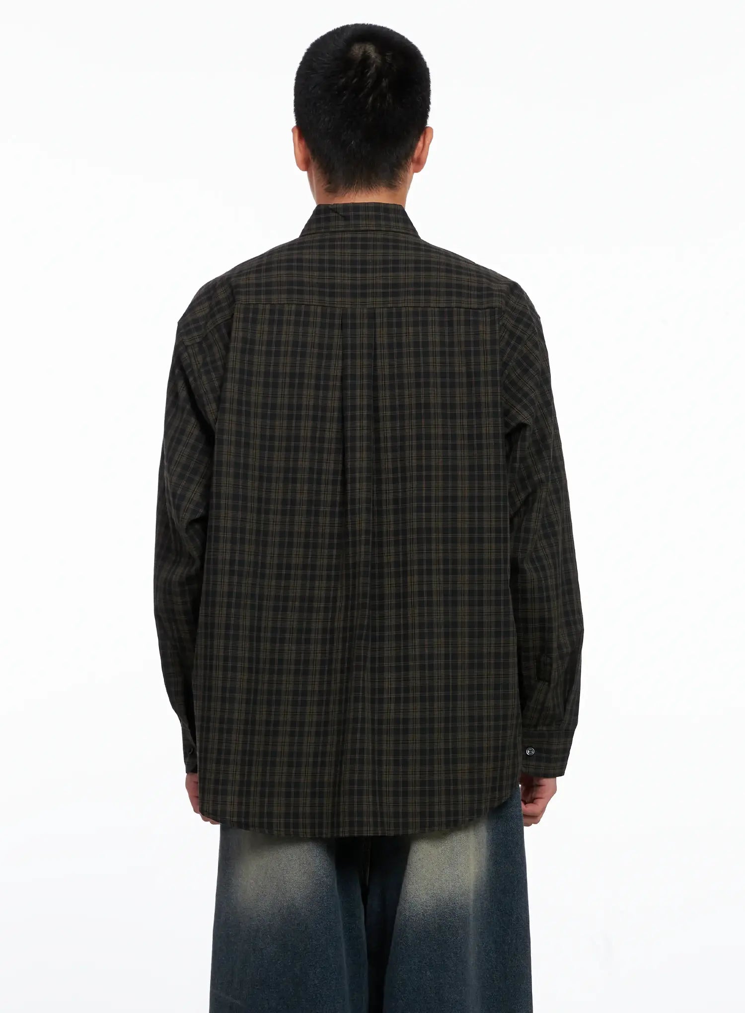 Men's Checkered Button Up Shirt IS510