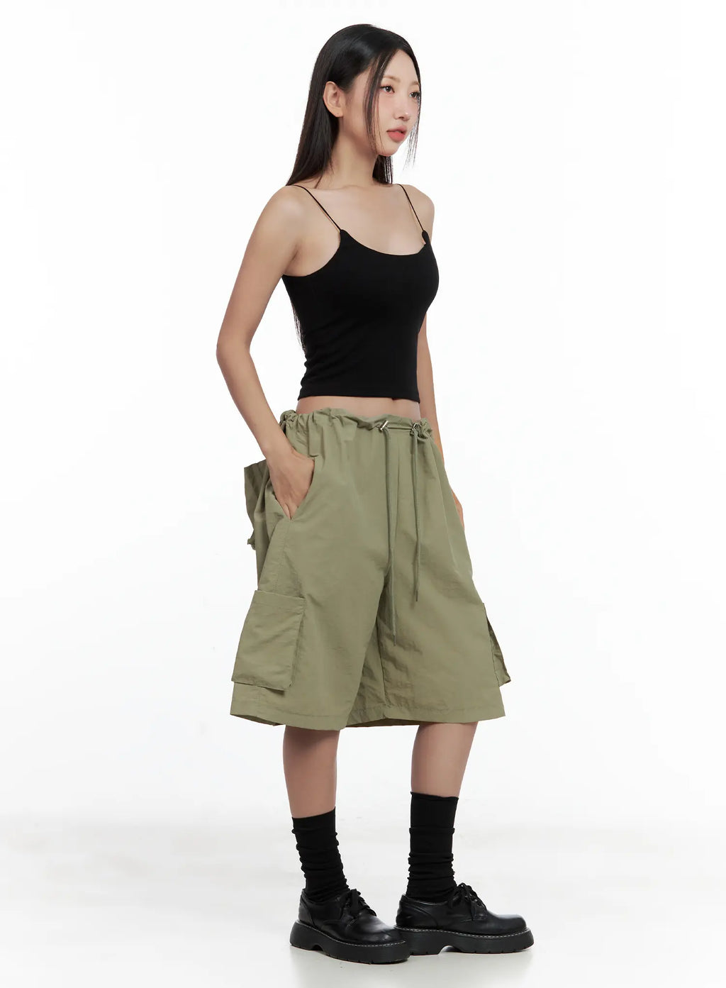 Nylon Cargo Bermuda Shorts CL509