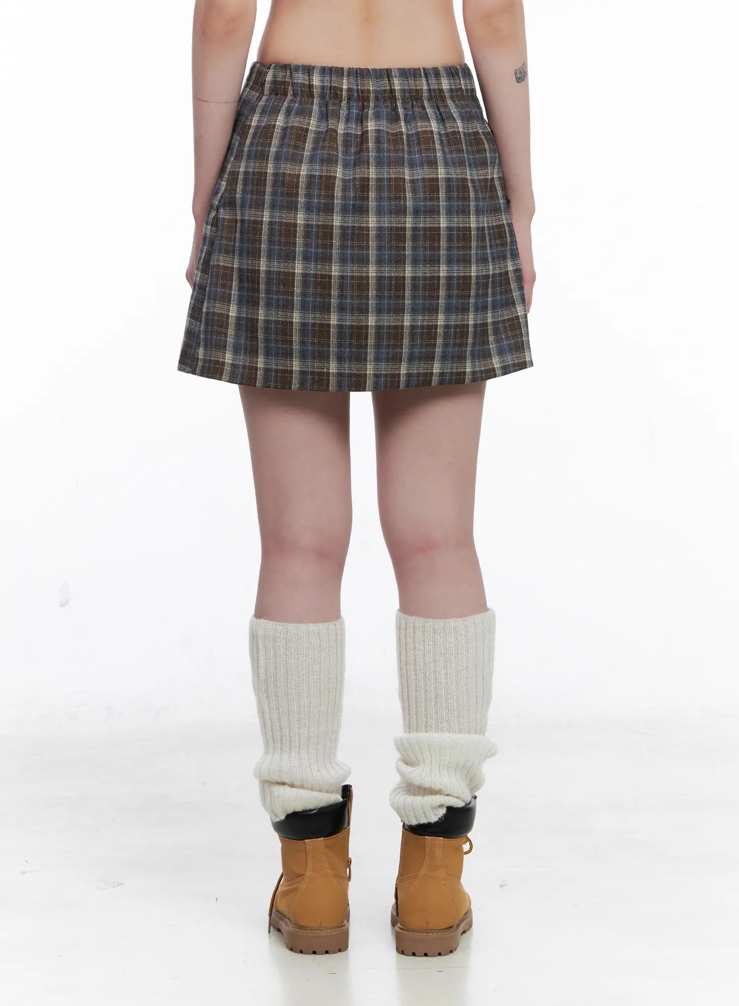 Checkered Pleated Mini Skirt CS526