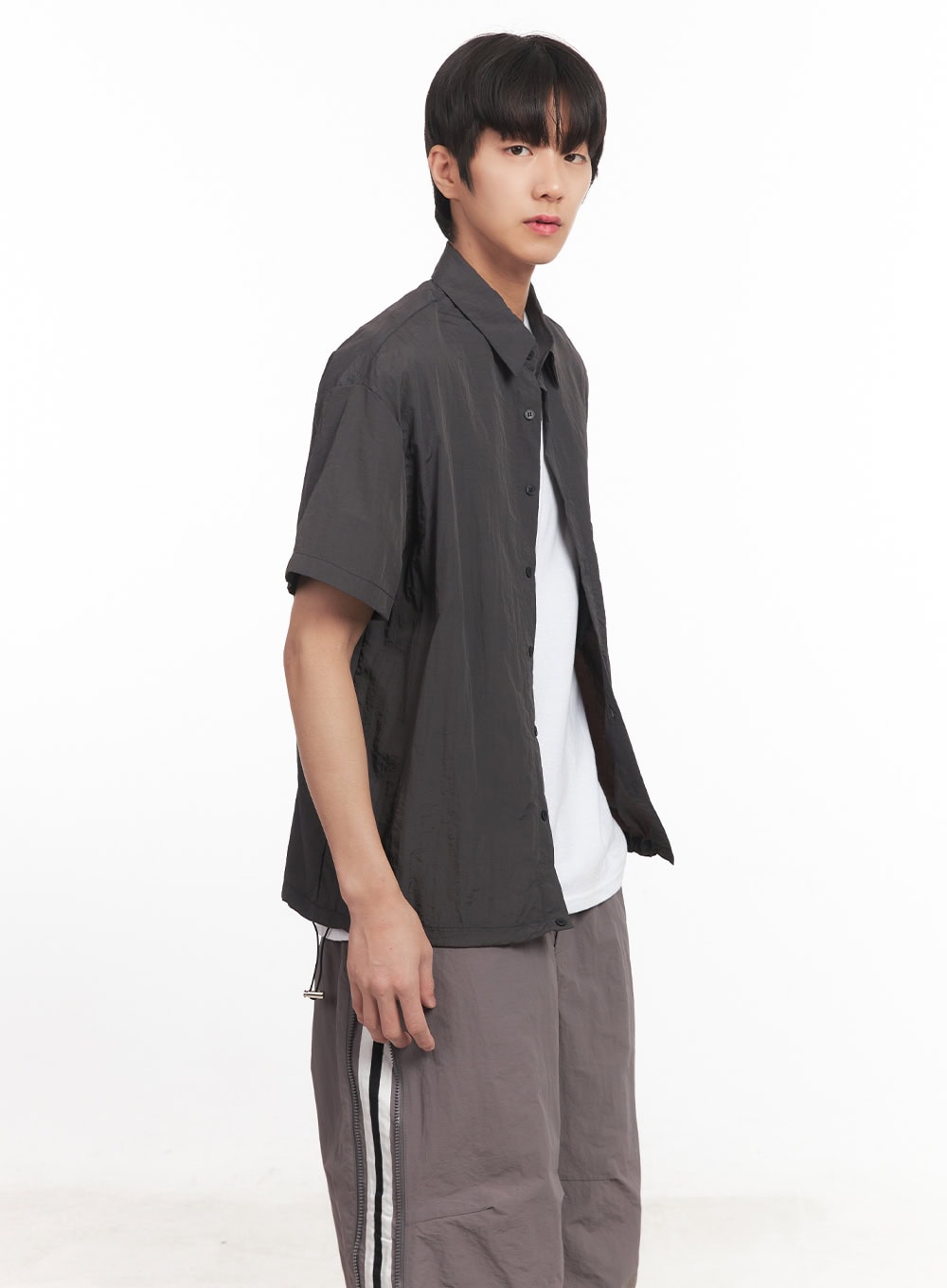 Men's Loose-Fit Boxy Collared Shirt IA510