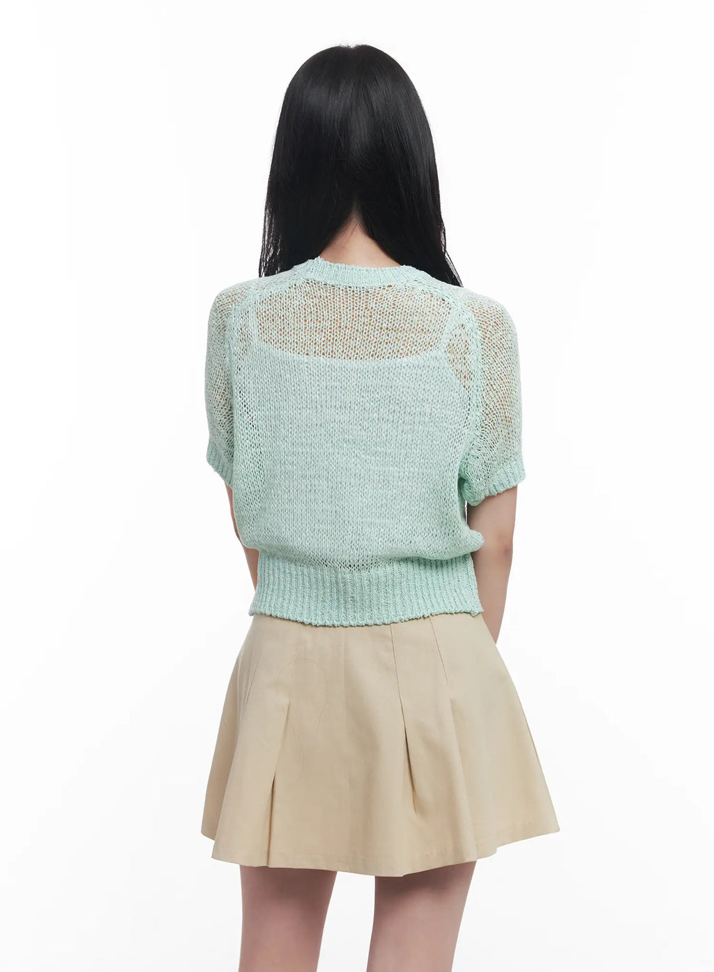 Sheer Short-Sleeve Sweater CU523