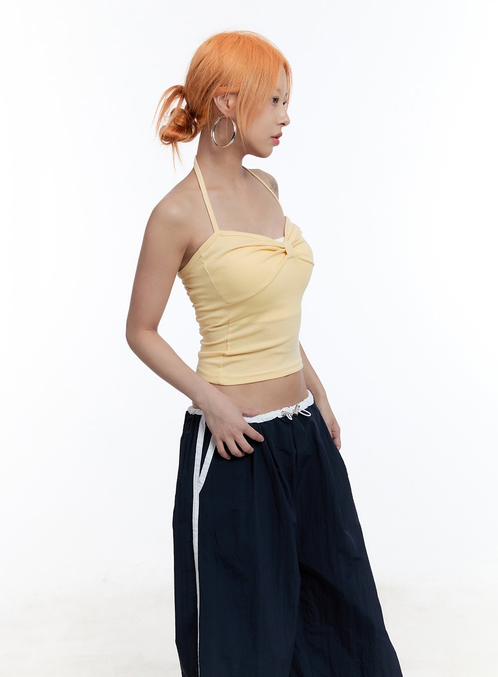 Ribbon Halter Crop Top CU502