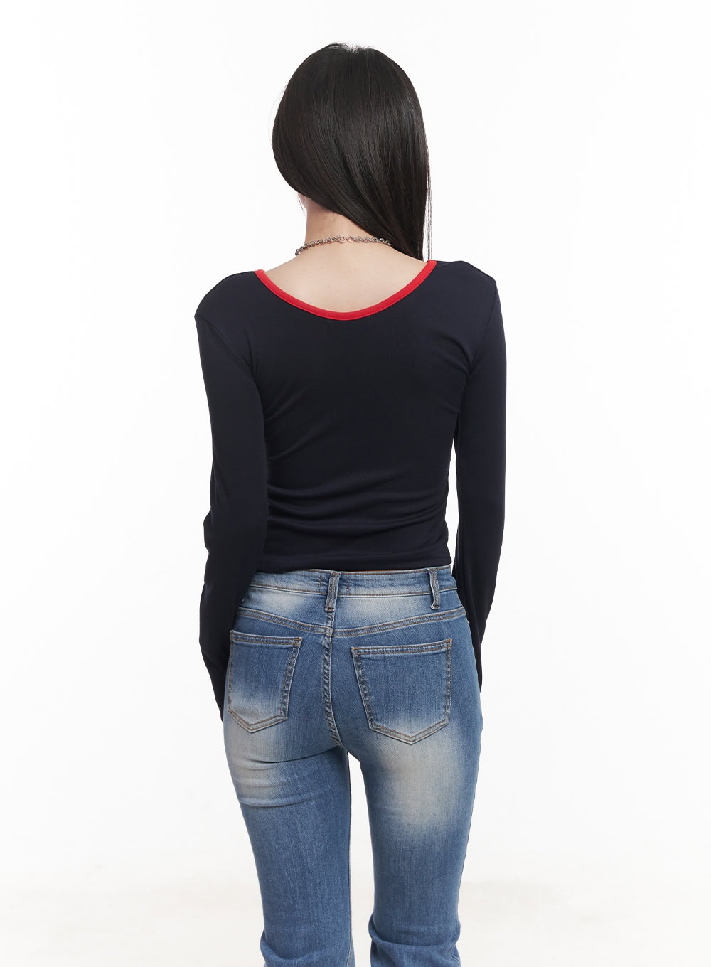 Casual Long-Sleeve Crop Top CA530