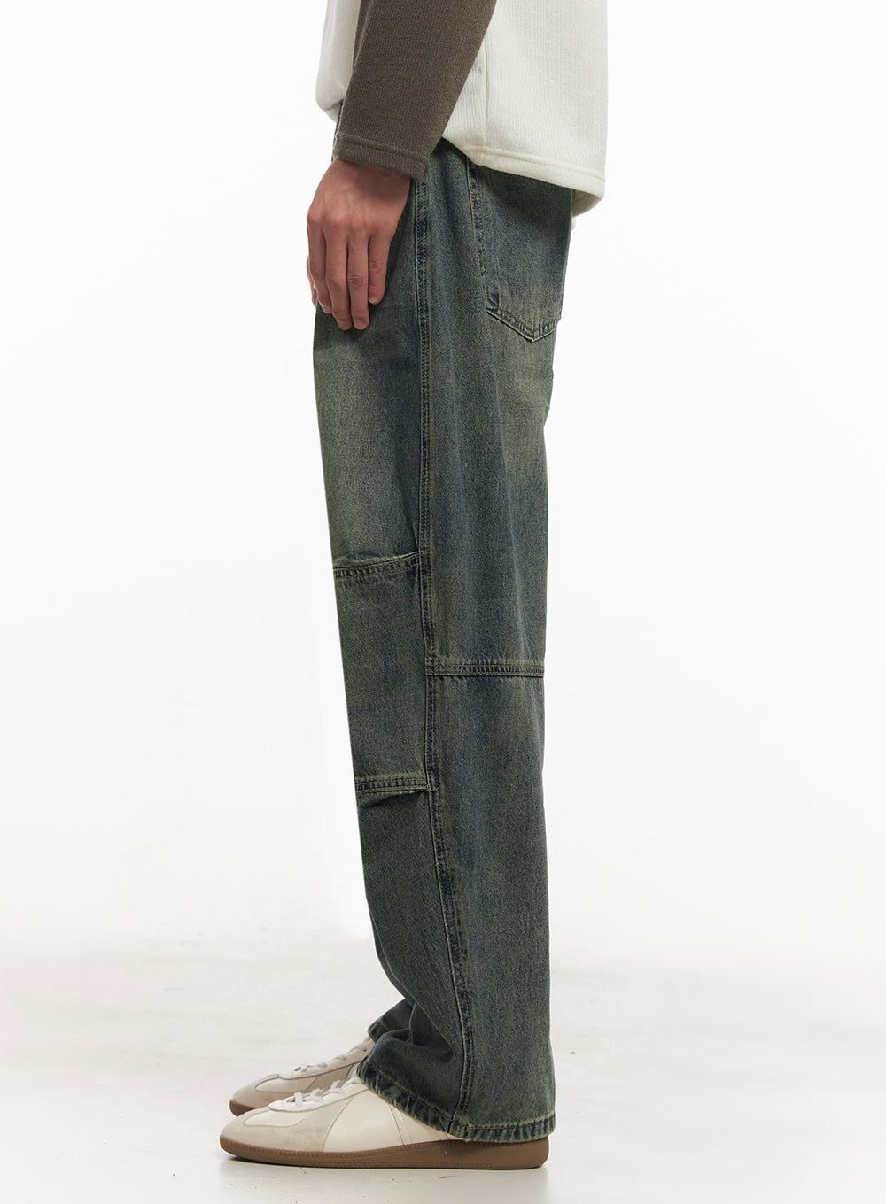Men's Stitched Wide-Leg Jeans IA511