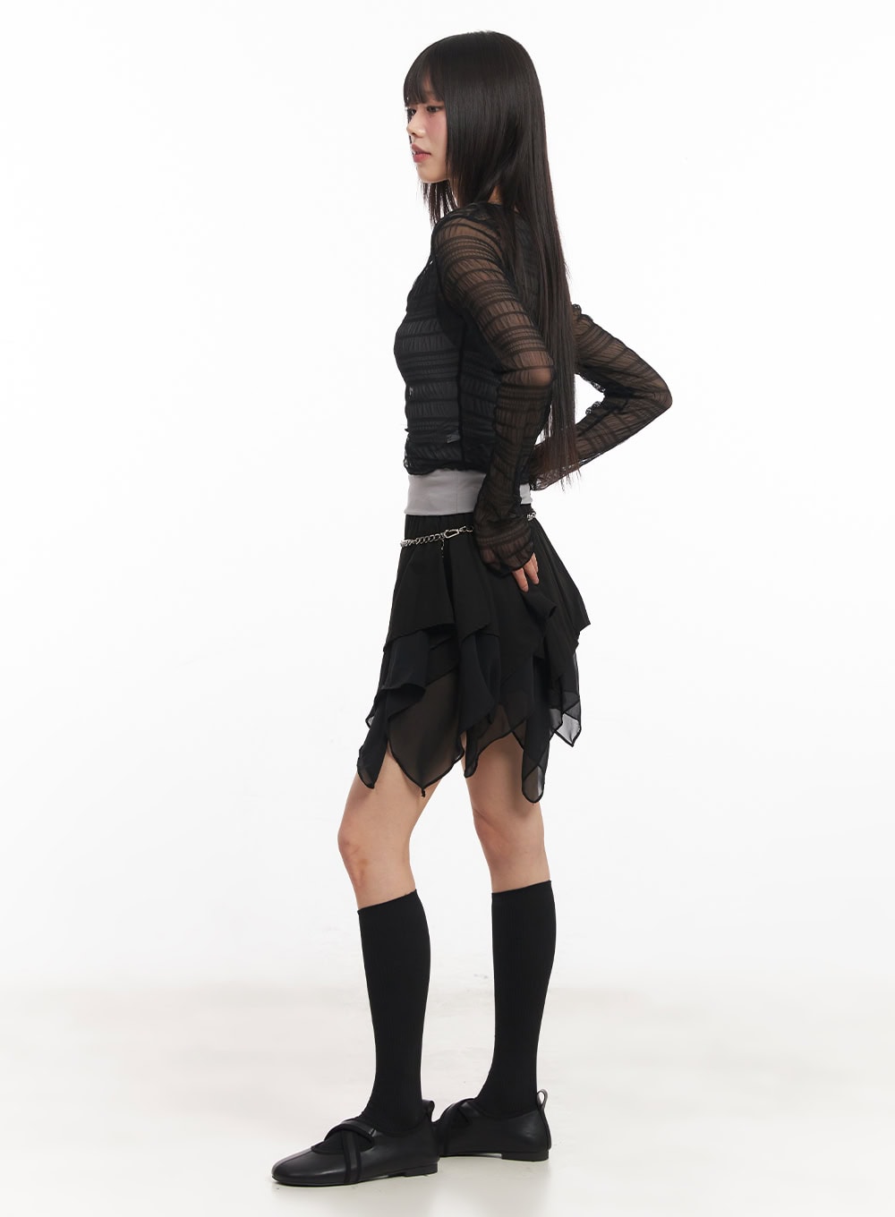 Sheer Chic Buttoned Cardigan CA523