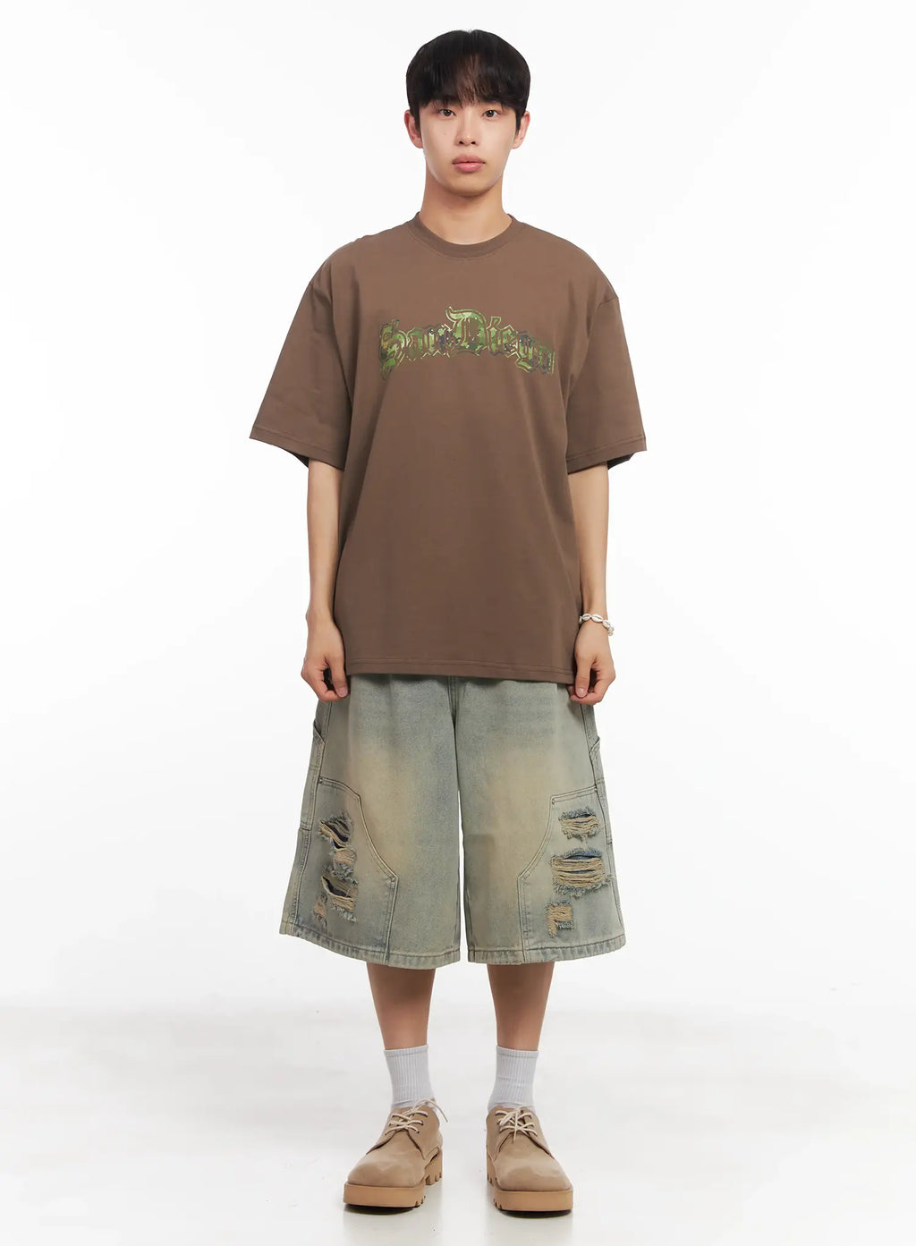 Men's Camo Graphic Oversized Tee IU518