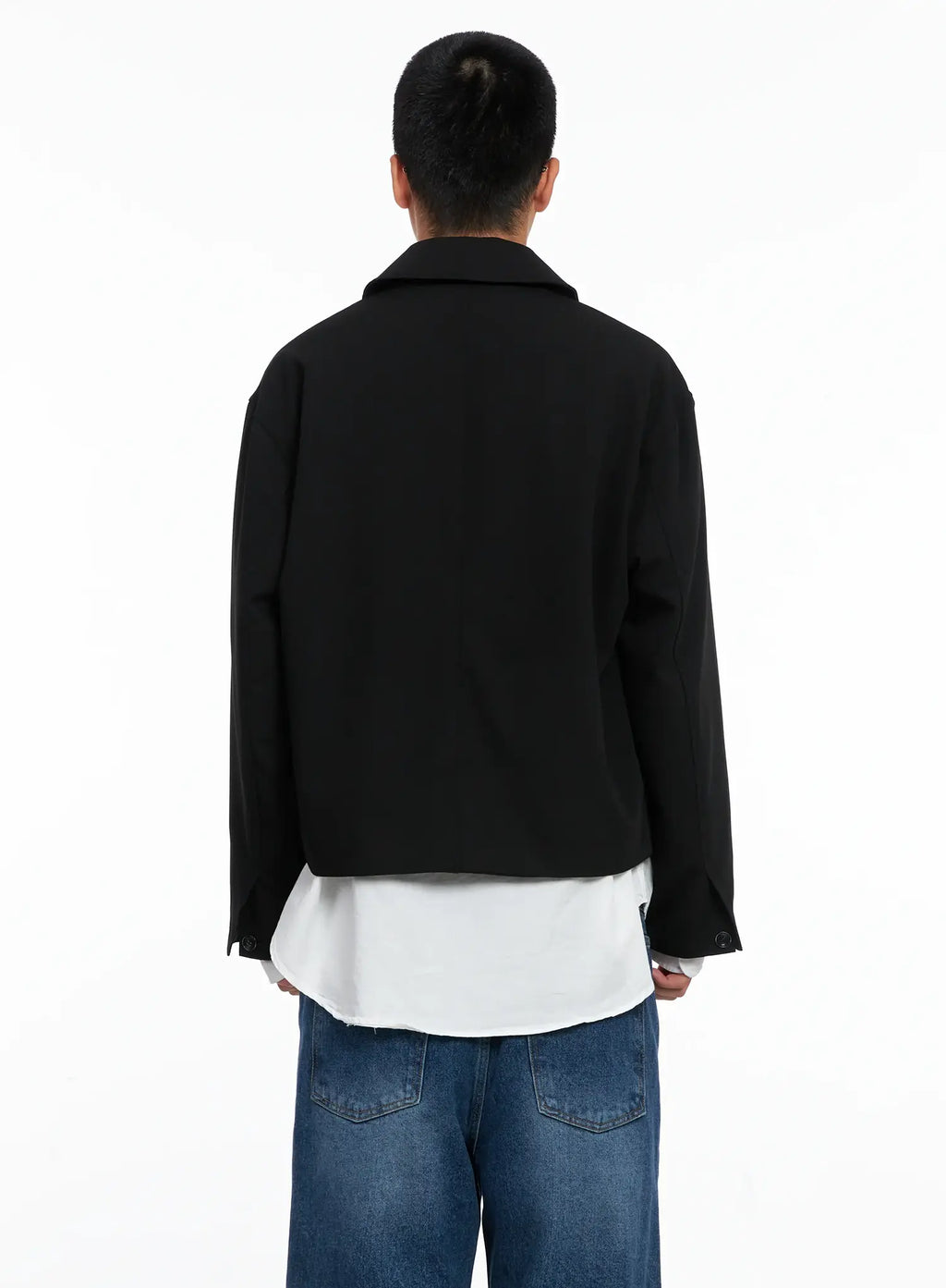 Men's Cropped Button-Up Jacket IS502