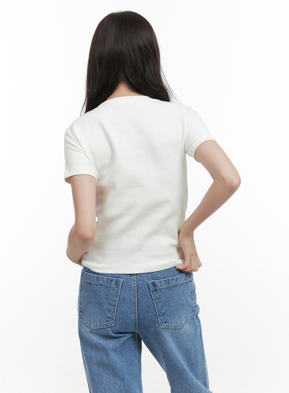 Cotton Slim Fit Round Neck Tee OS423