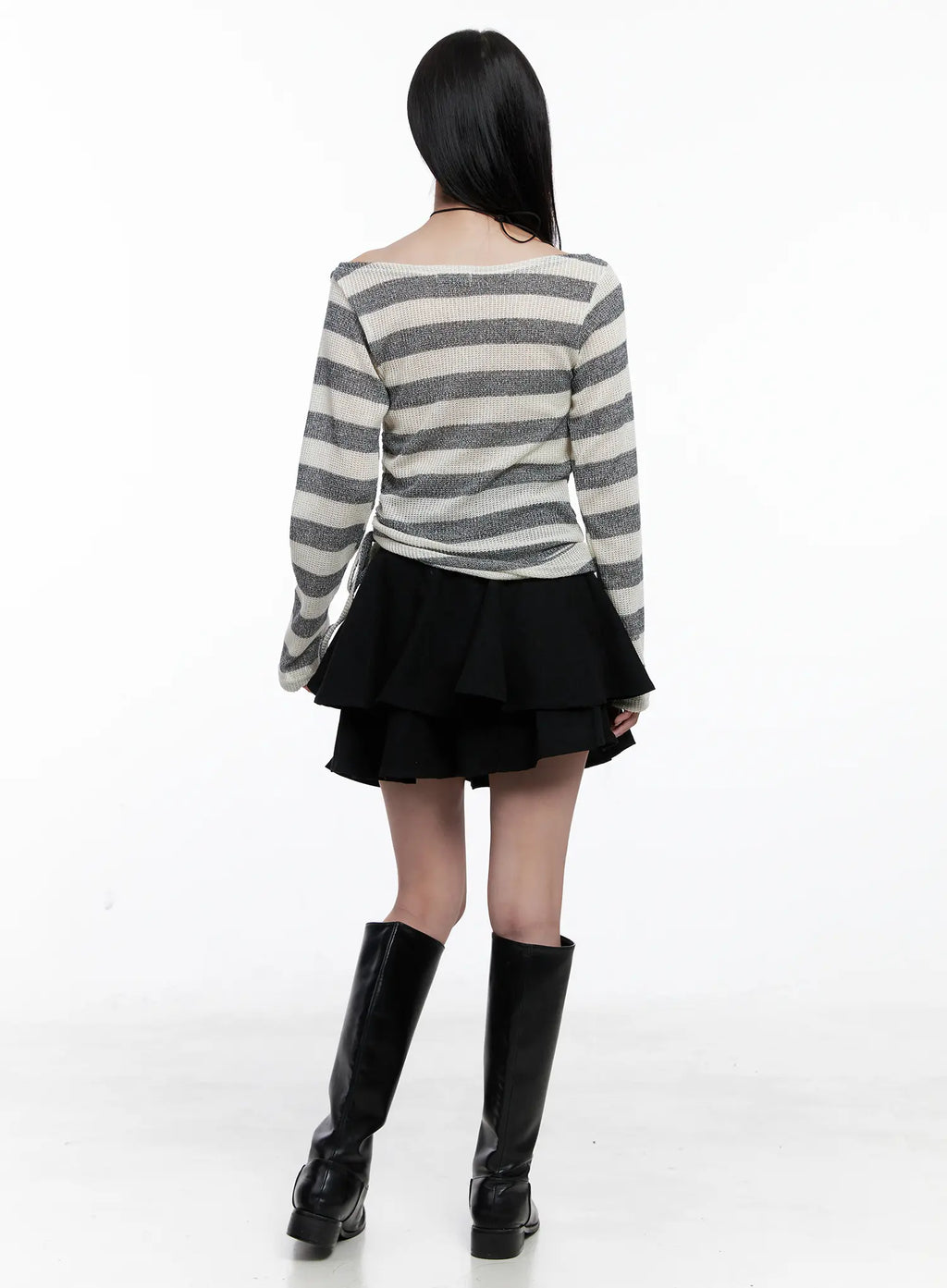 High Waist Tiered Mini Skirt CS523