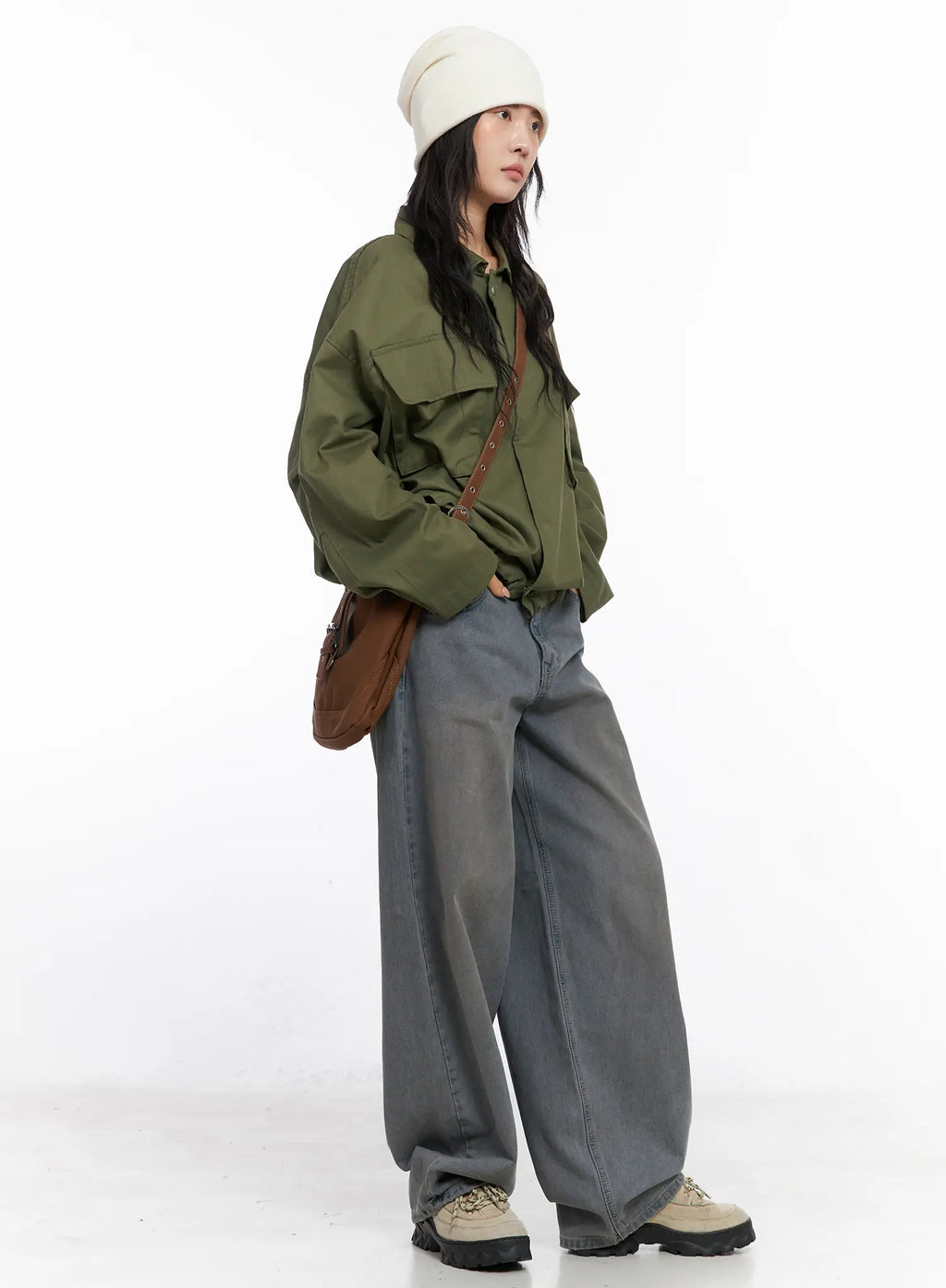 Elaina Vintage-Washed Baggy Jeans CC1809