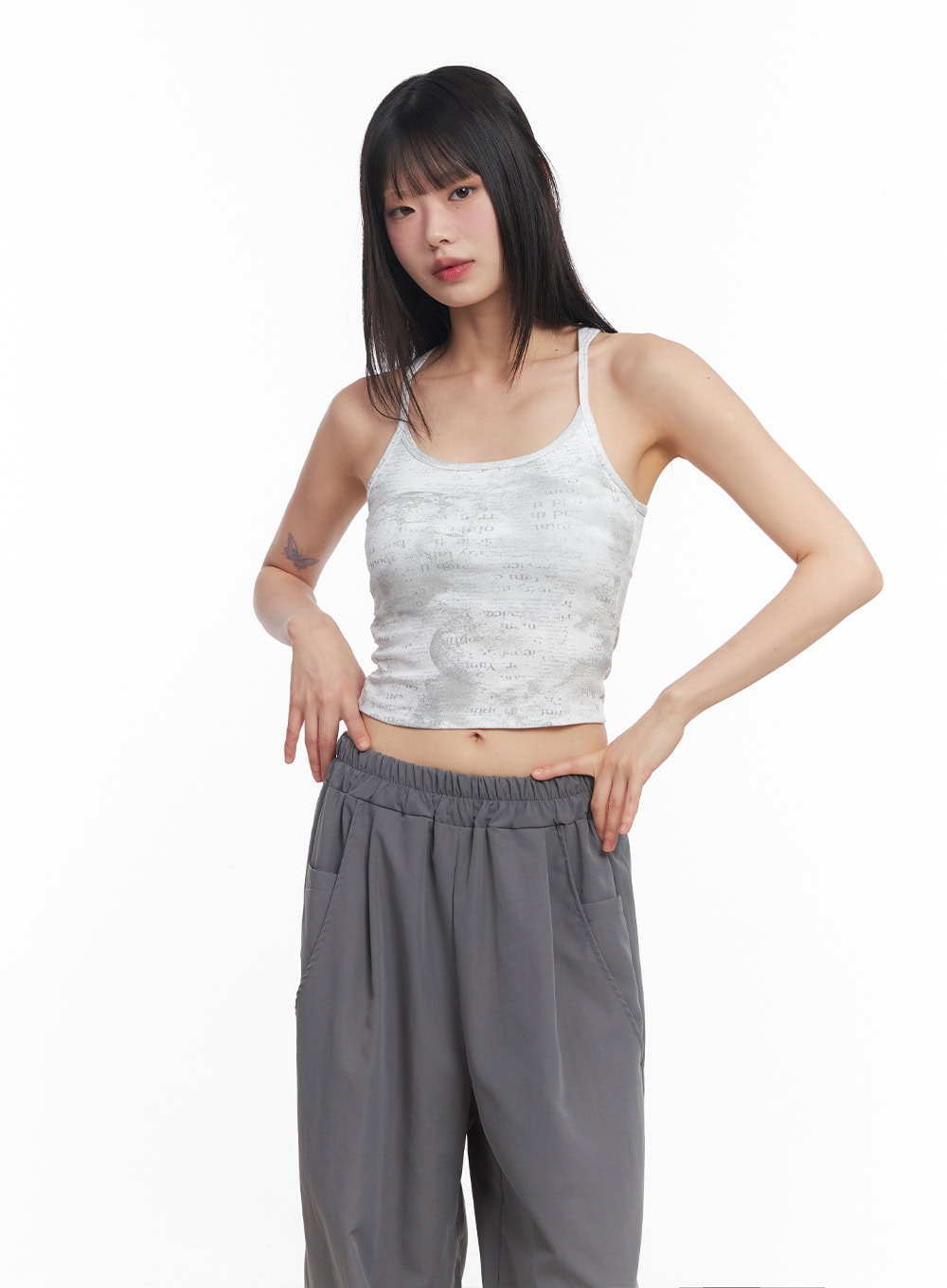 Graphic Cropped Tank Top CY512