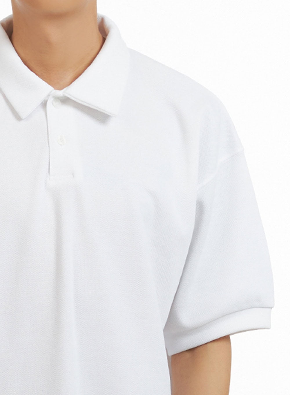 Men's Cotton Polo Top (White) IU418