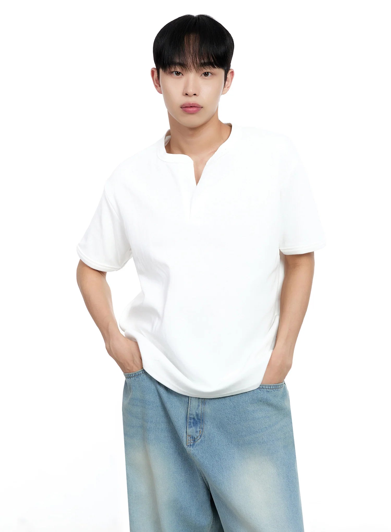 Men's Cotton Henley Tee IG520