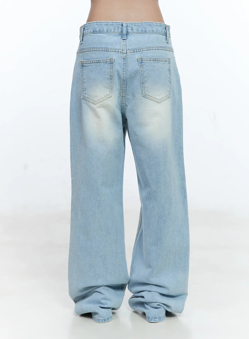 Sawyer Wide-Leg Washed Denim Jeans CG512
