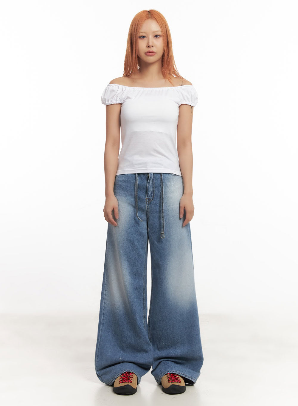 Nikki Denim Strap Baggy Jeans IA515