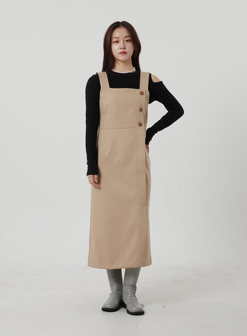 Wrapped Button Maxi Dress OF307