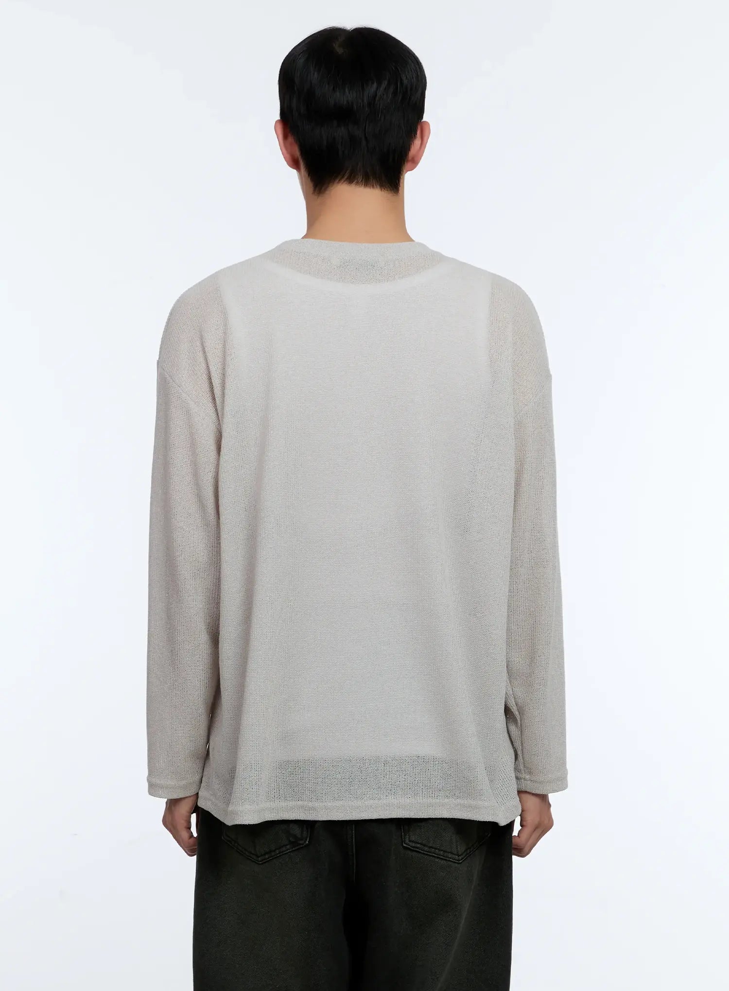 Men's Graphic Linen Long-Sleeve Tee IL515
