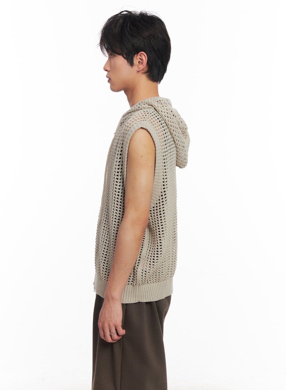 Men's Mesh Zip-Up Hooded Vest IY508