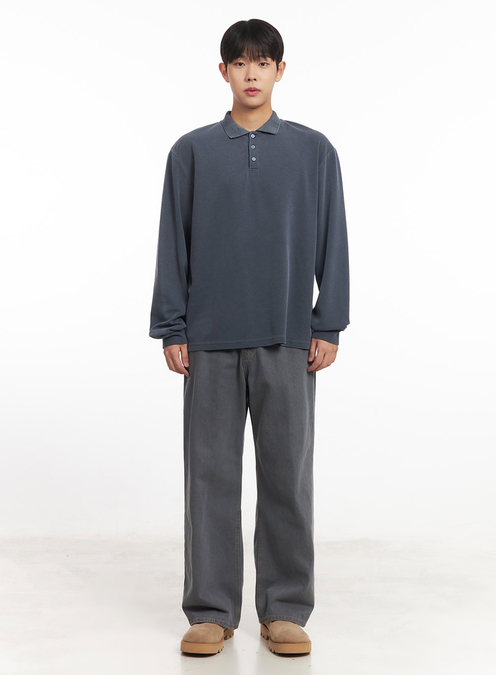 Men's Washed Cotton Collared T-Shirt IM527