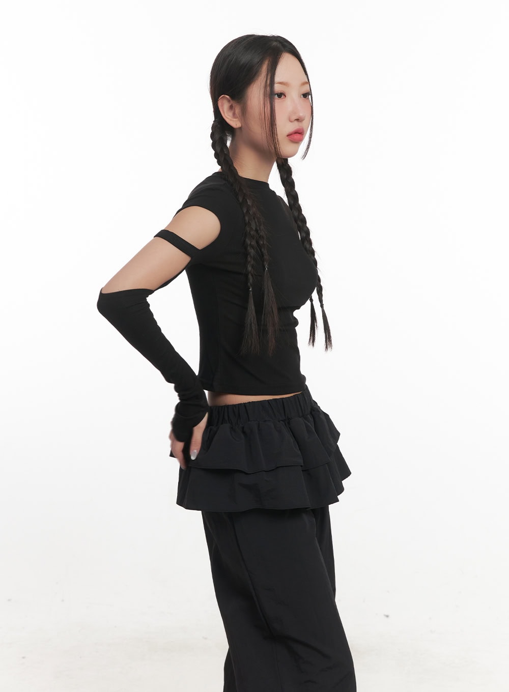 Ribbed Cut Out Crop Top CF524