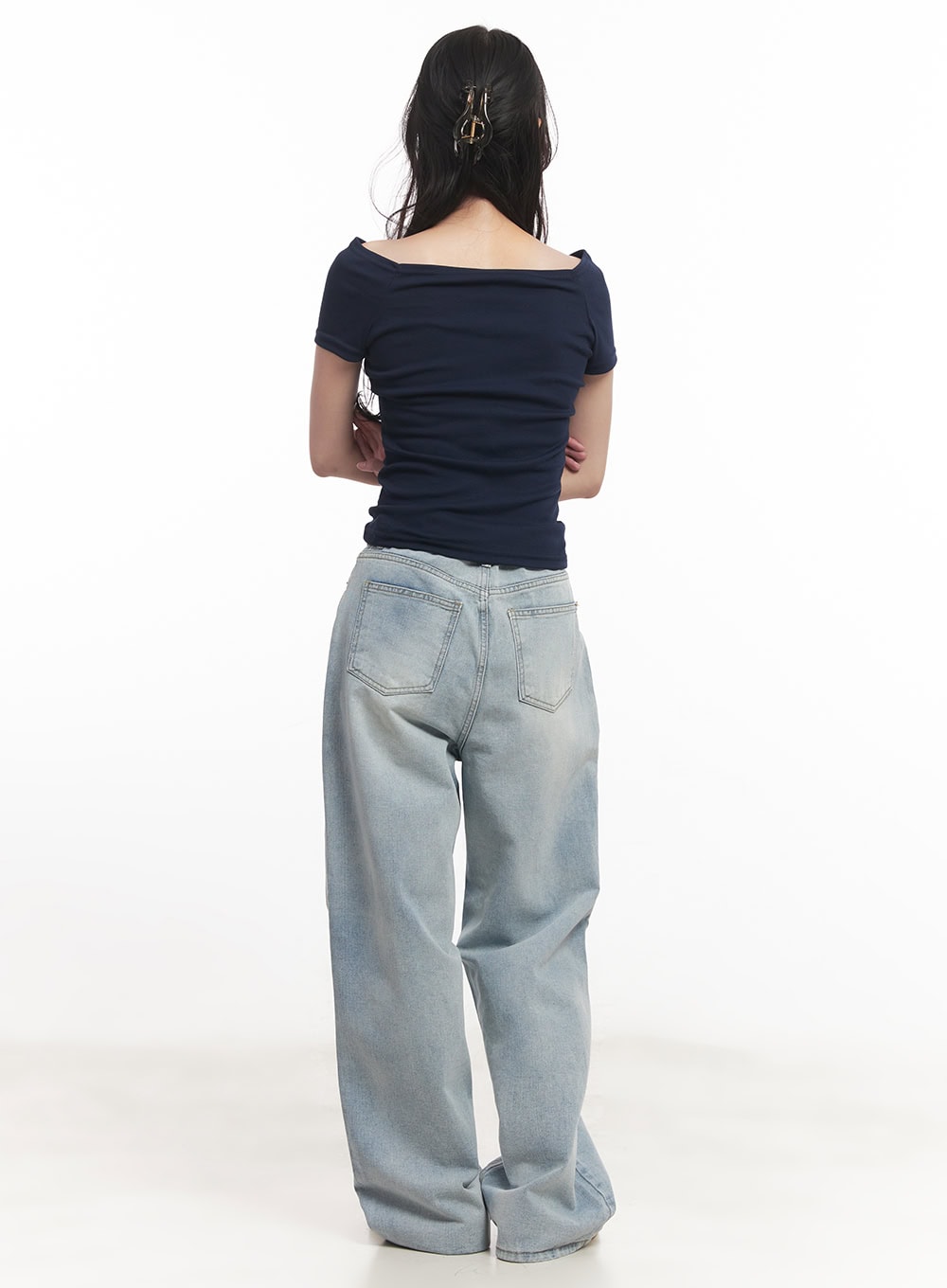 Teresa Washed Wide Leg Jeans CA510