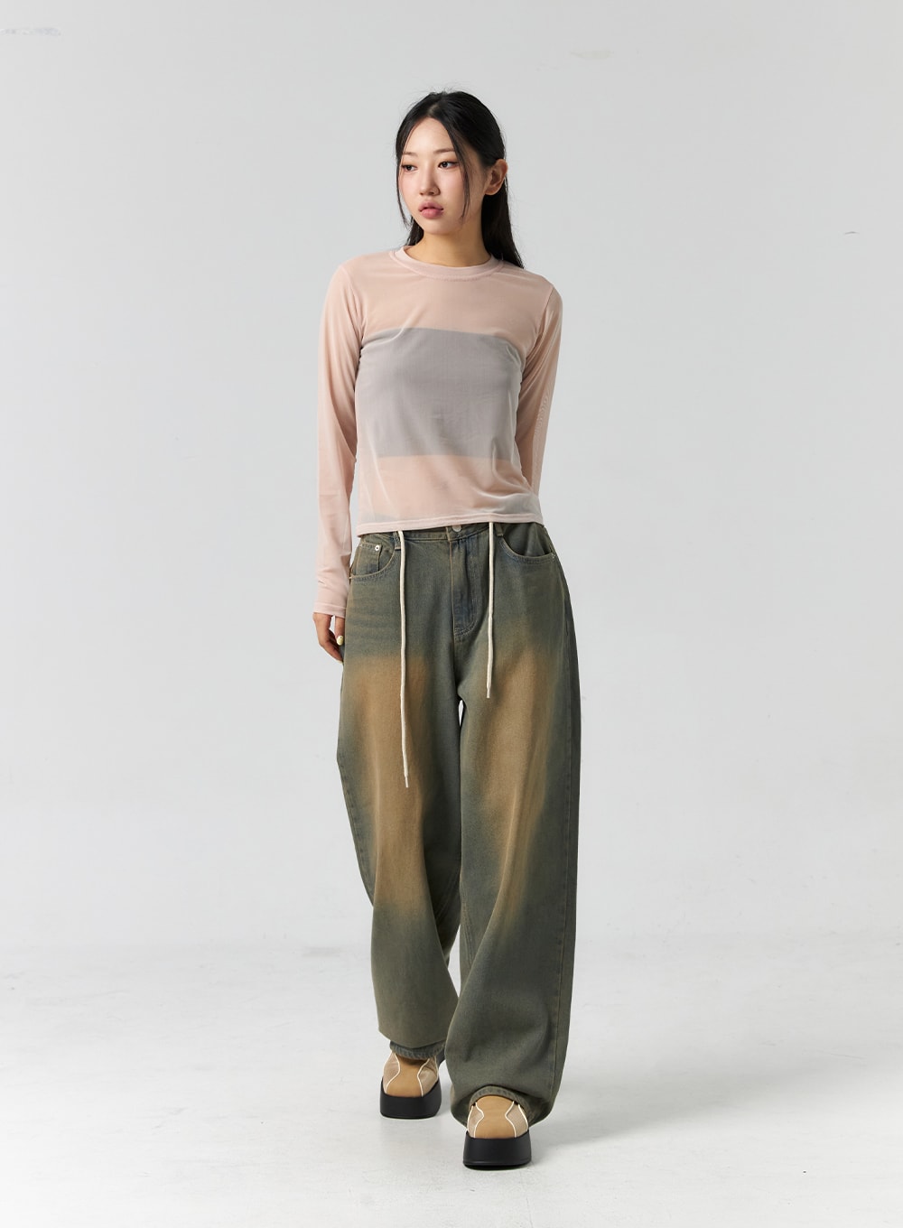 Sheer Long Sleeve Top CS302